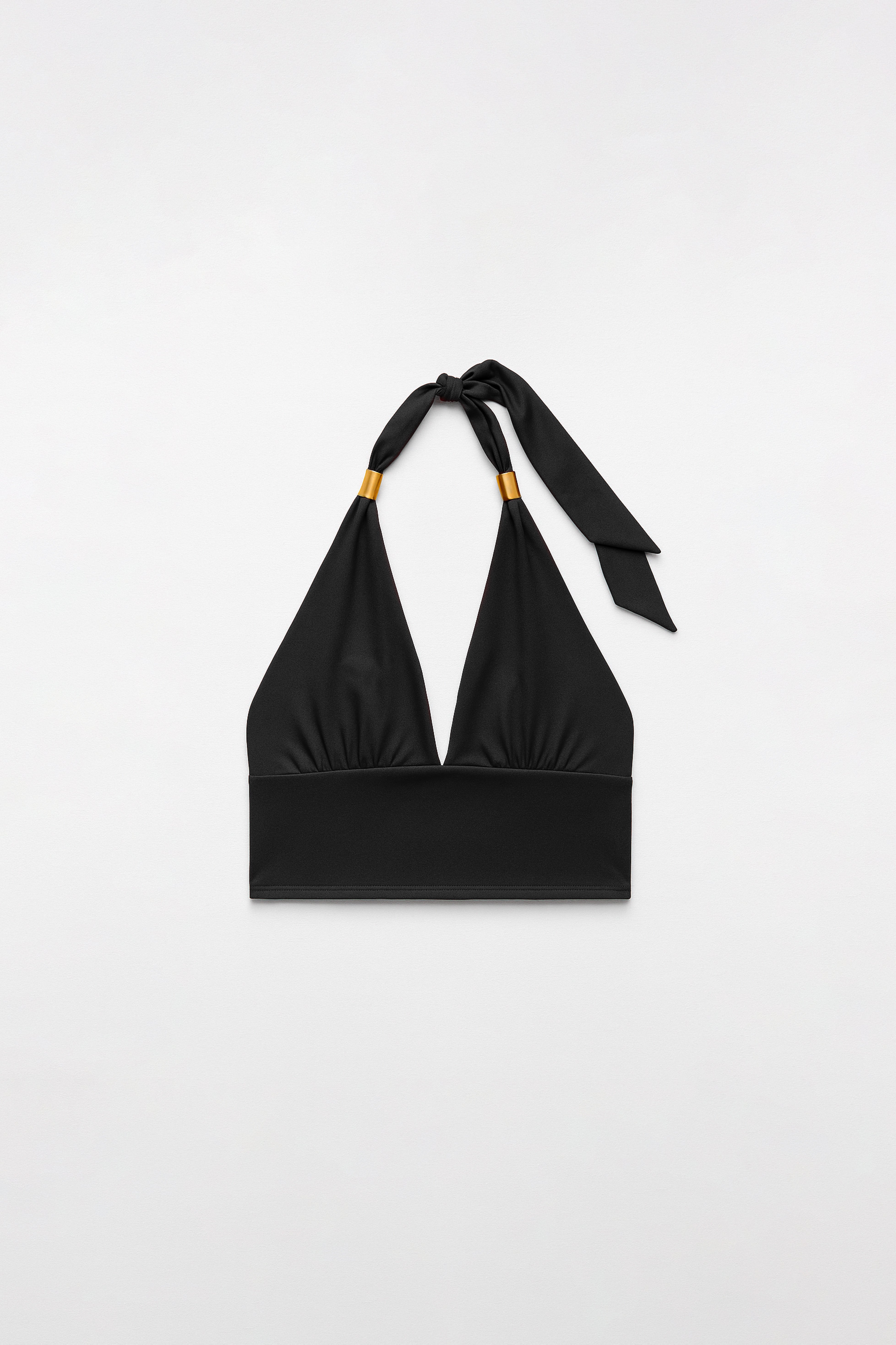 Top Halter con Adorno - Negro