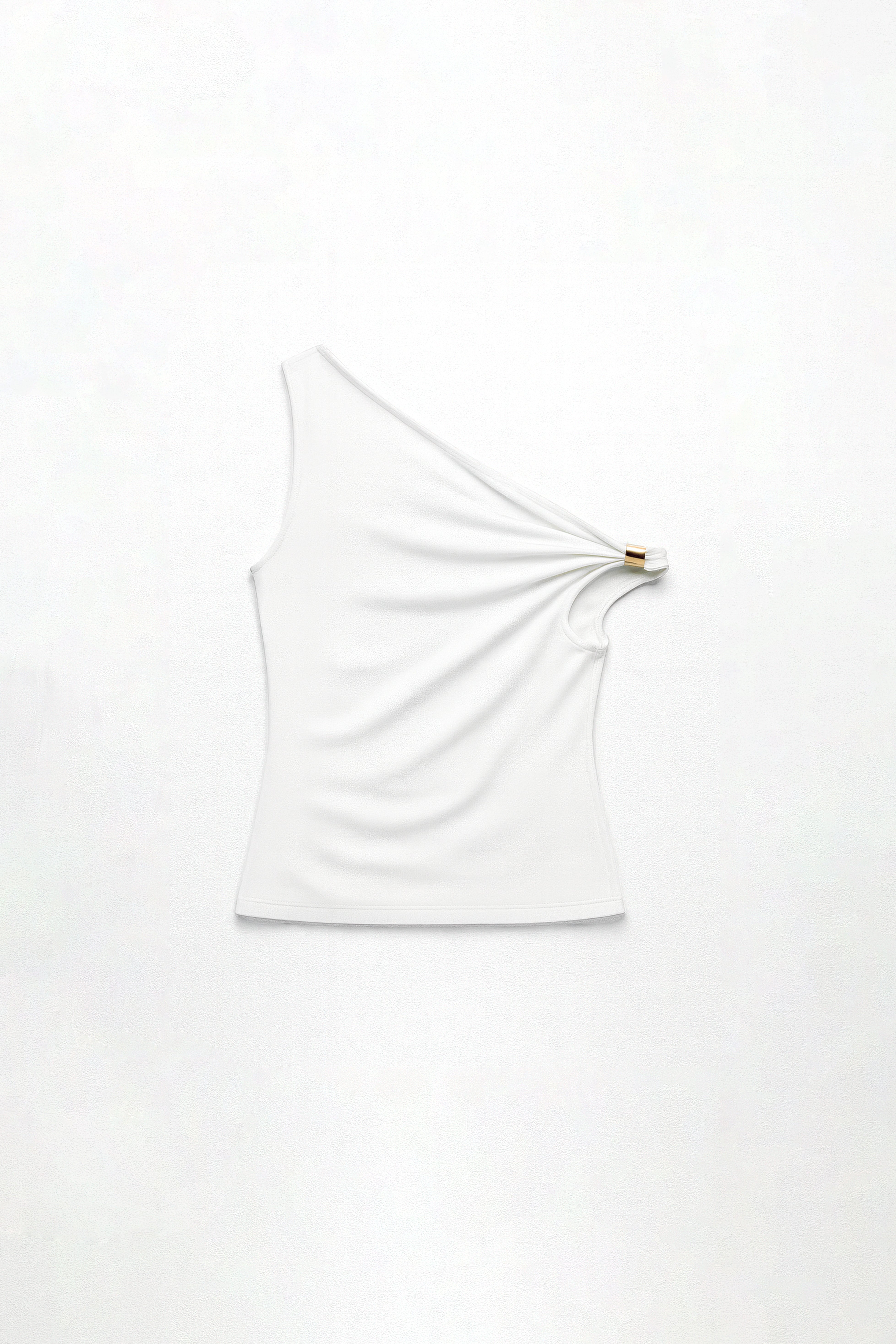 Top Asimétrico con Adorno - Perla
