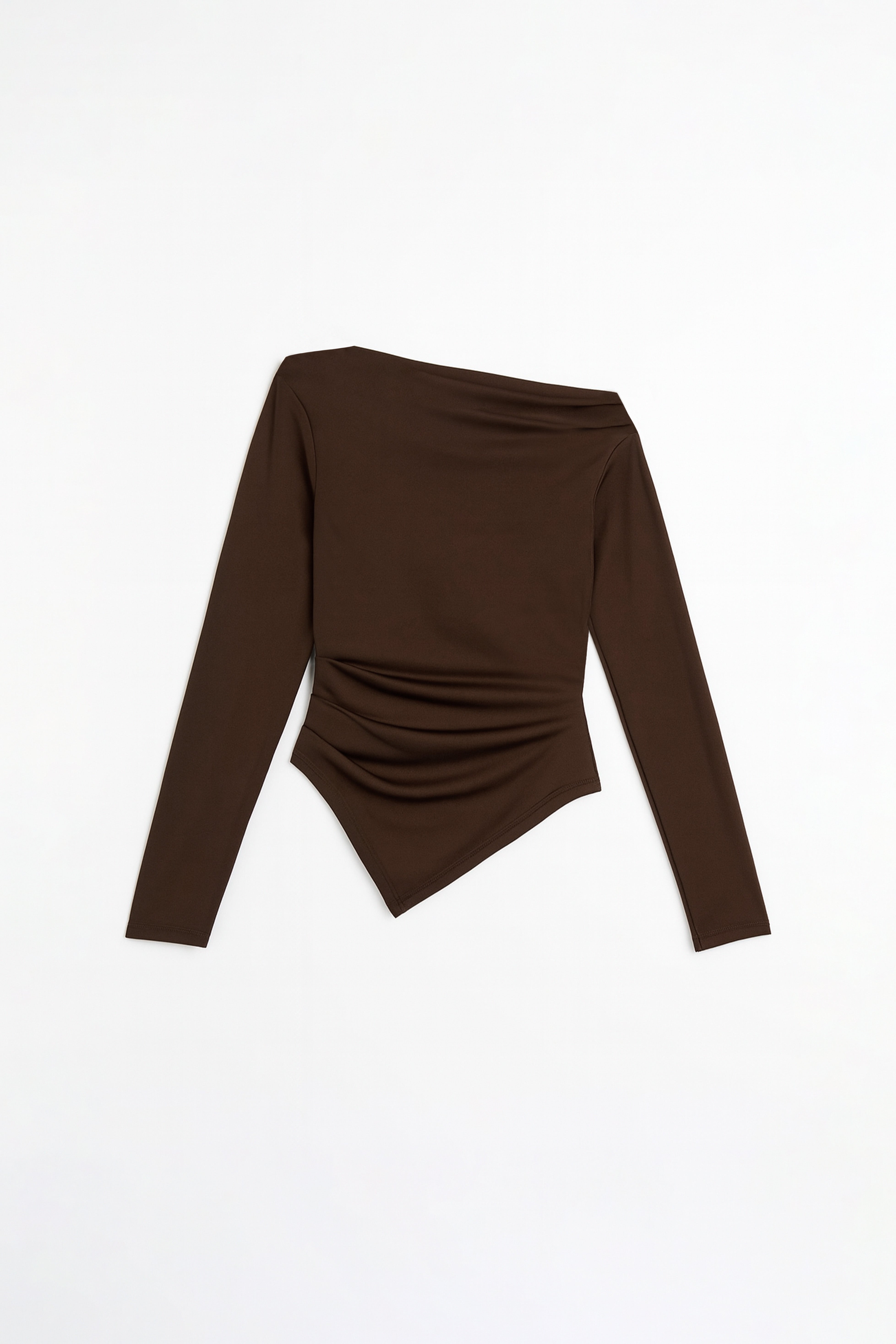 Top Bare One Shoulder Diagonal - Marrón