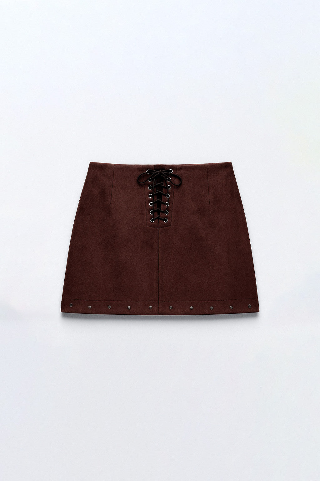 Falda Cordones con Apliques - Marrón