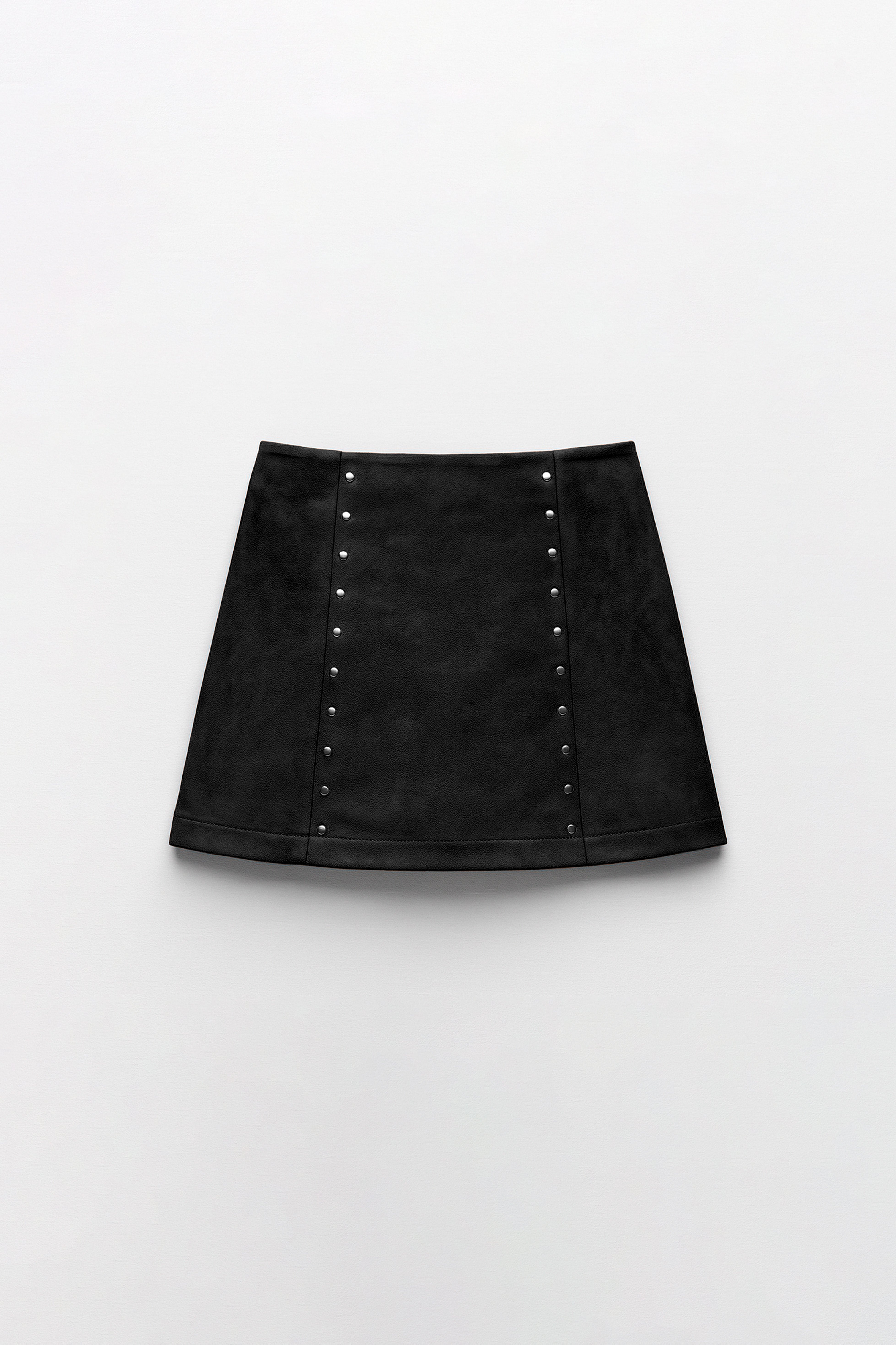 Falda Suede con Apliques - Negro