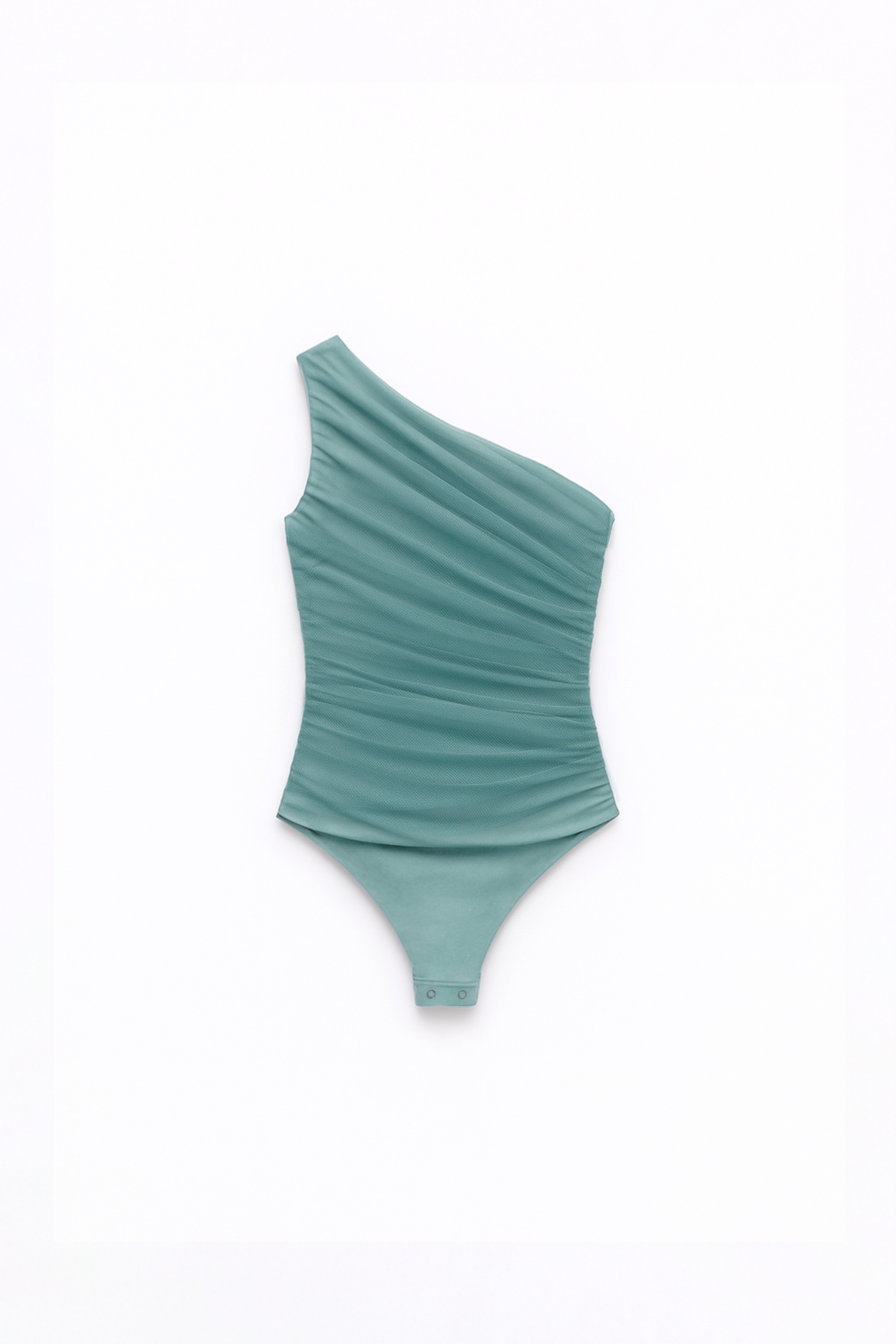 Body One Shoulder Drapeado - Aqua