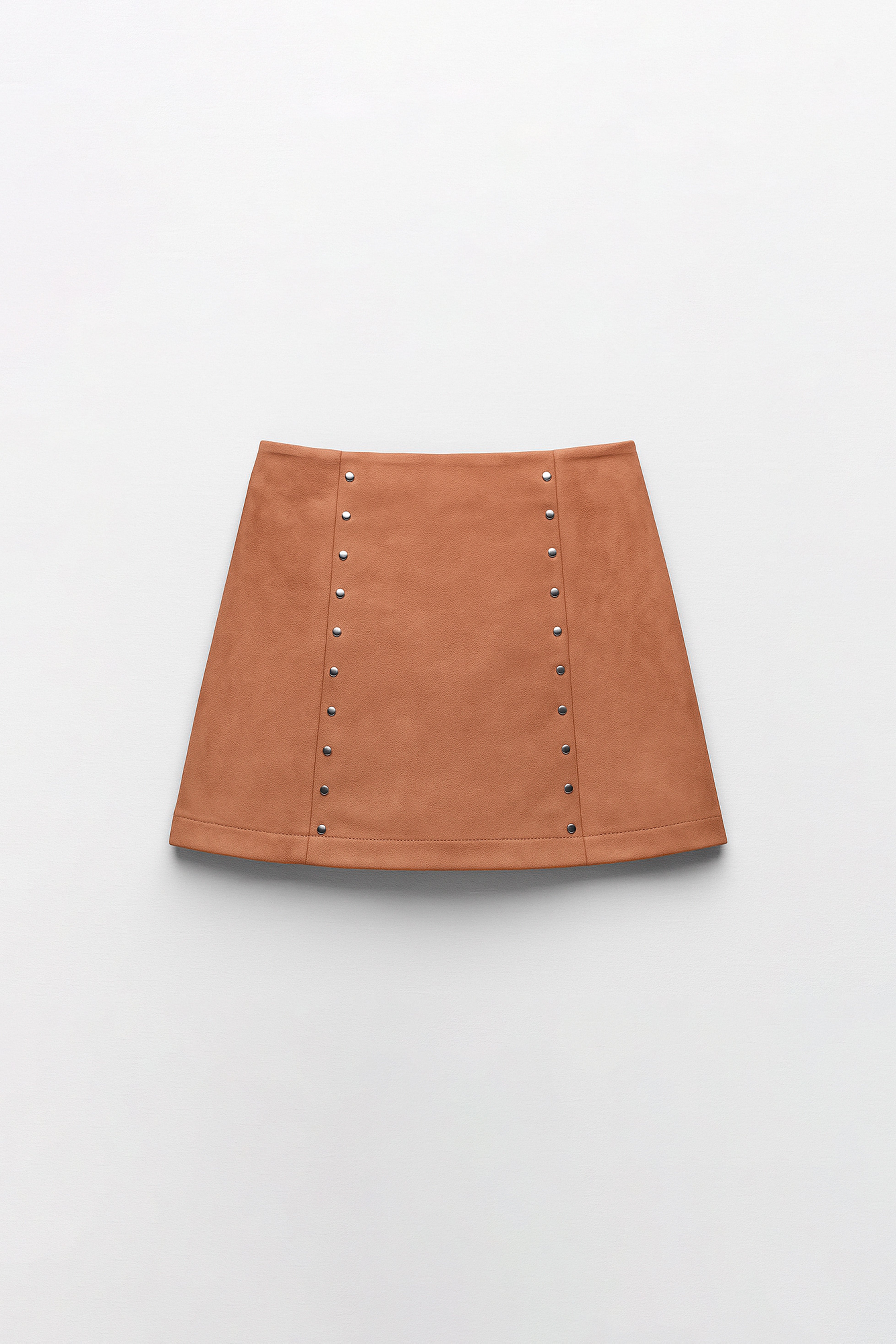 Falda Suede con Apliques - Mocca