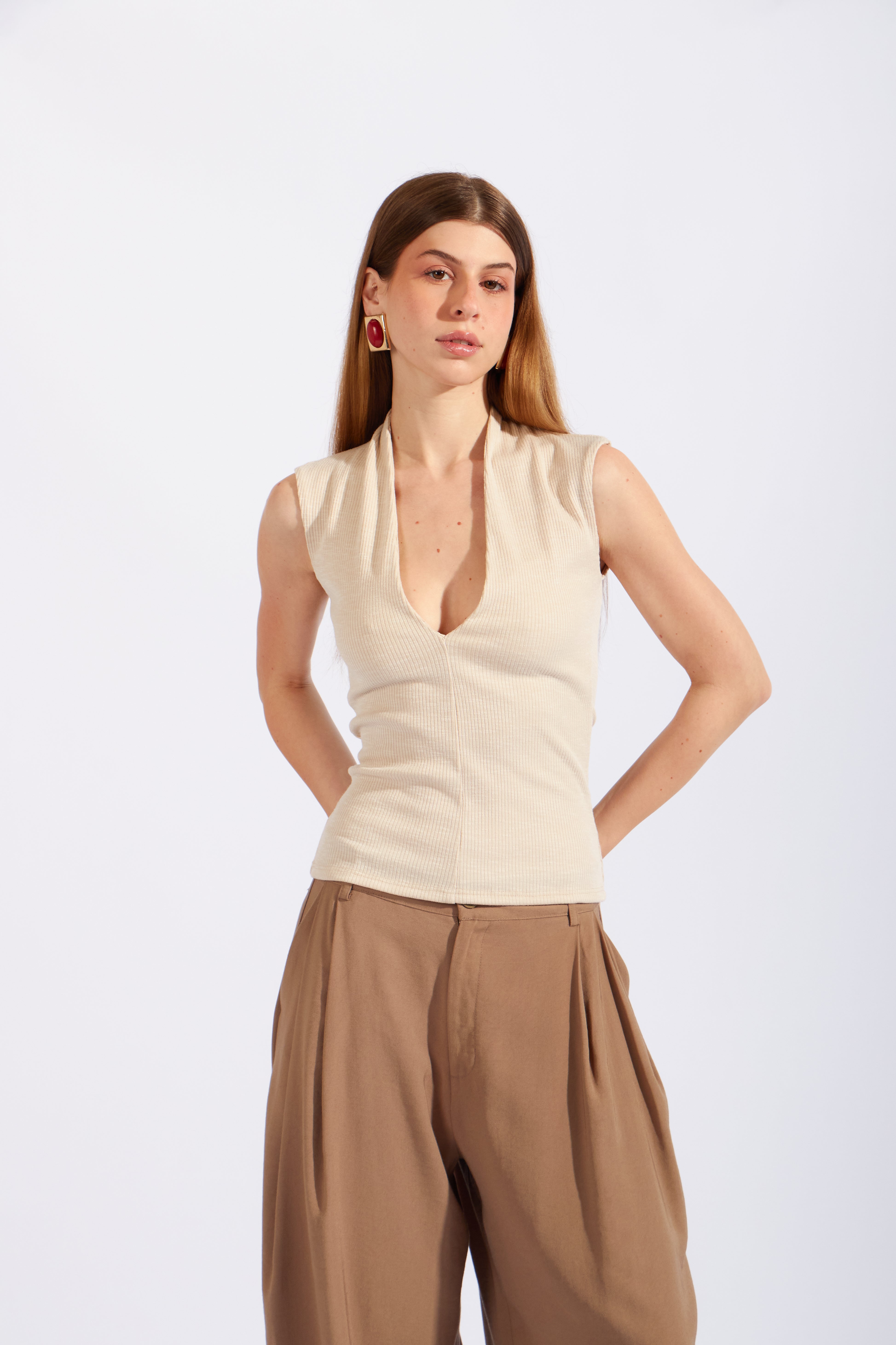 Camiseta Rústica Escote - Arena