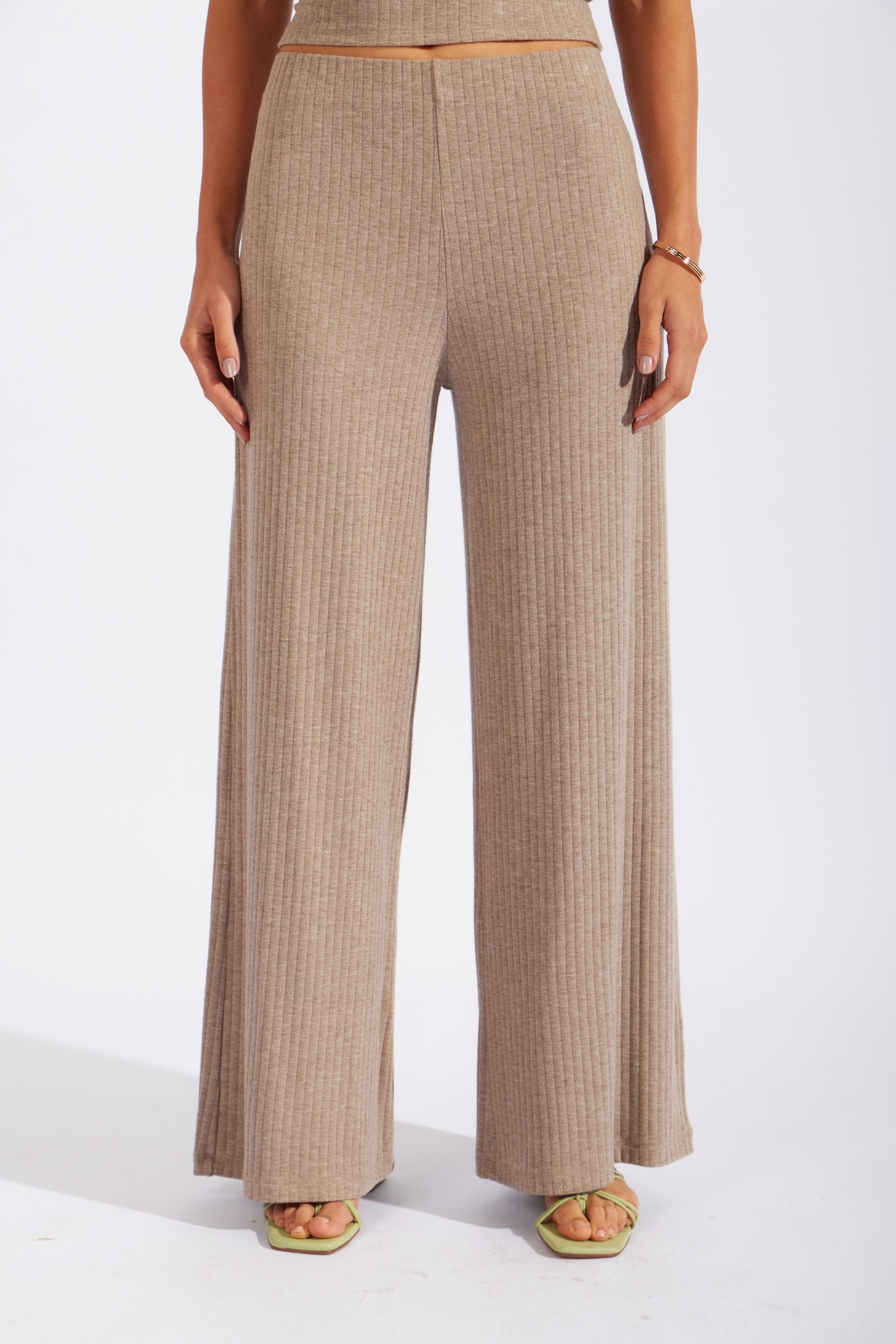 Pantalón Rib Straight - Taupe