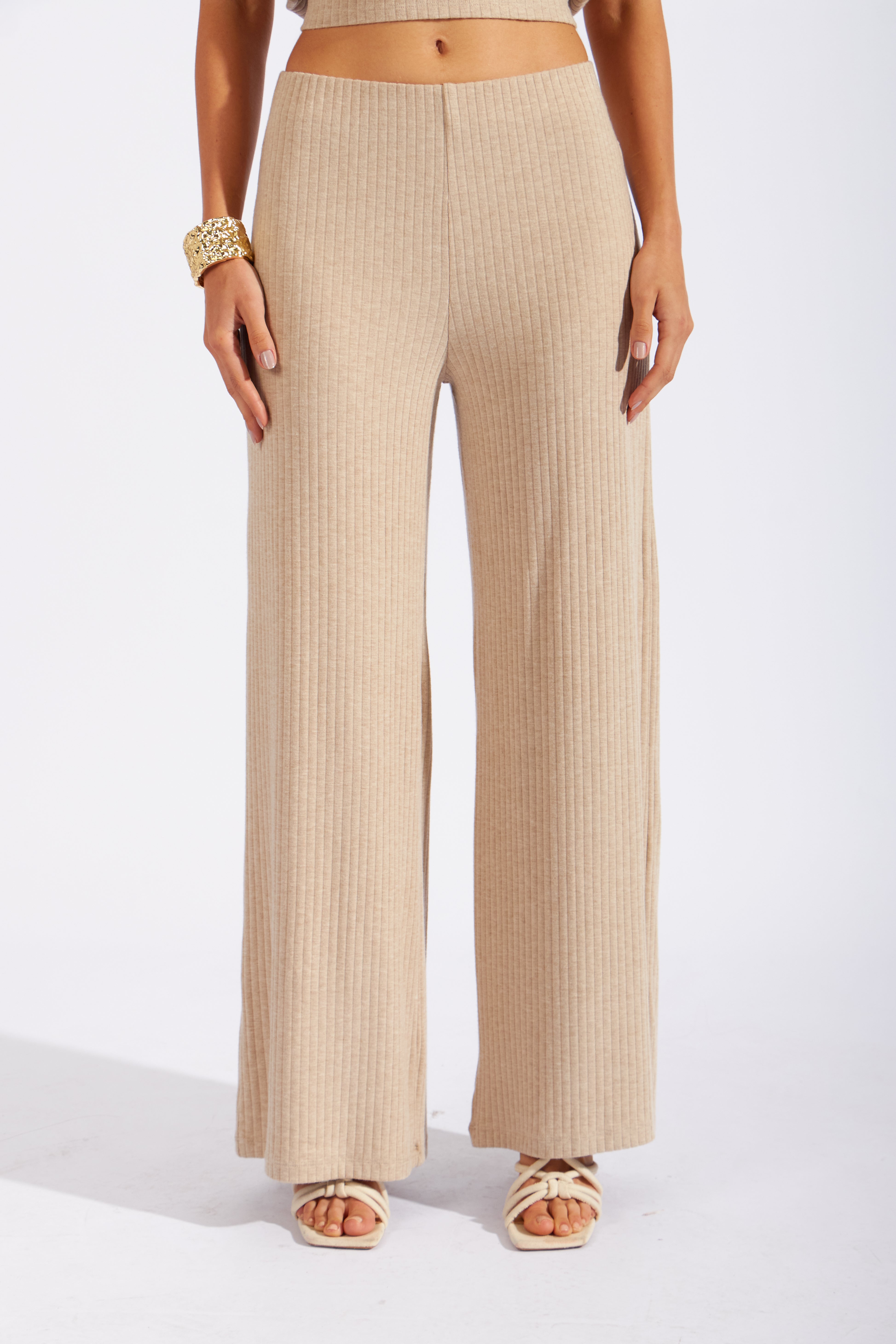 Pantalón Rib Straight - Arena