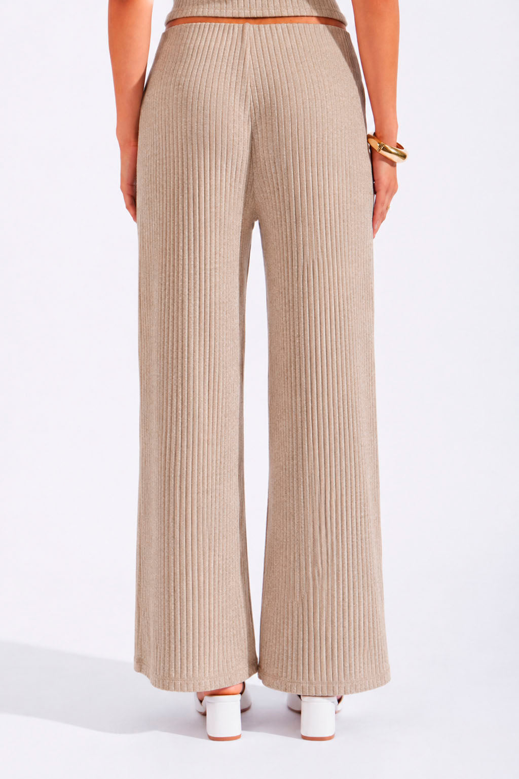 Pantalón Rib Straight - Beige