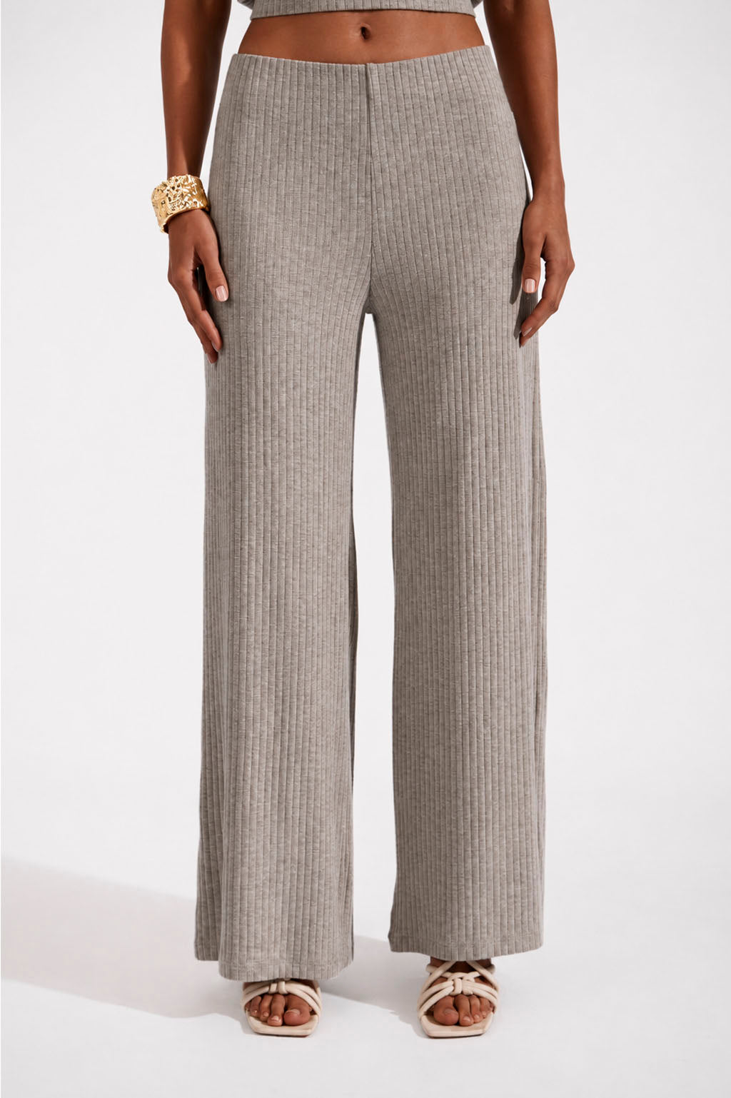 Pantalón Rib Straight - Taupe