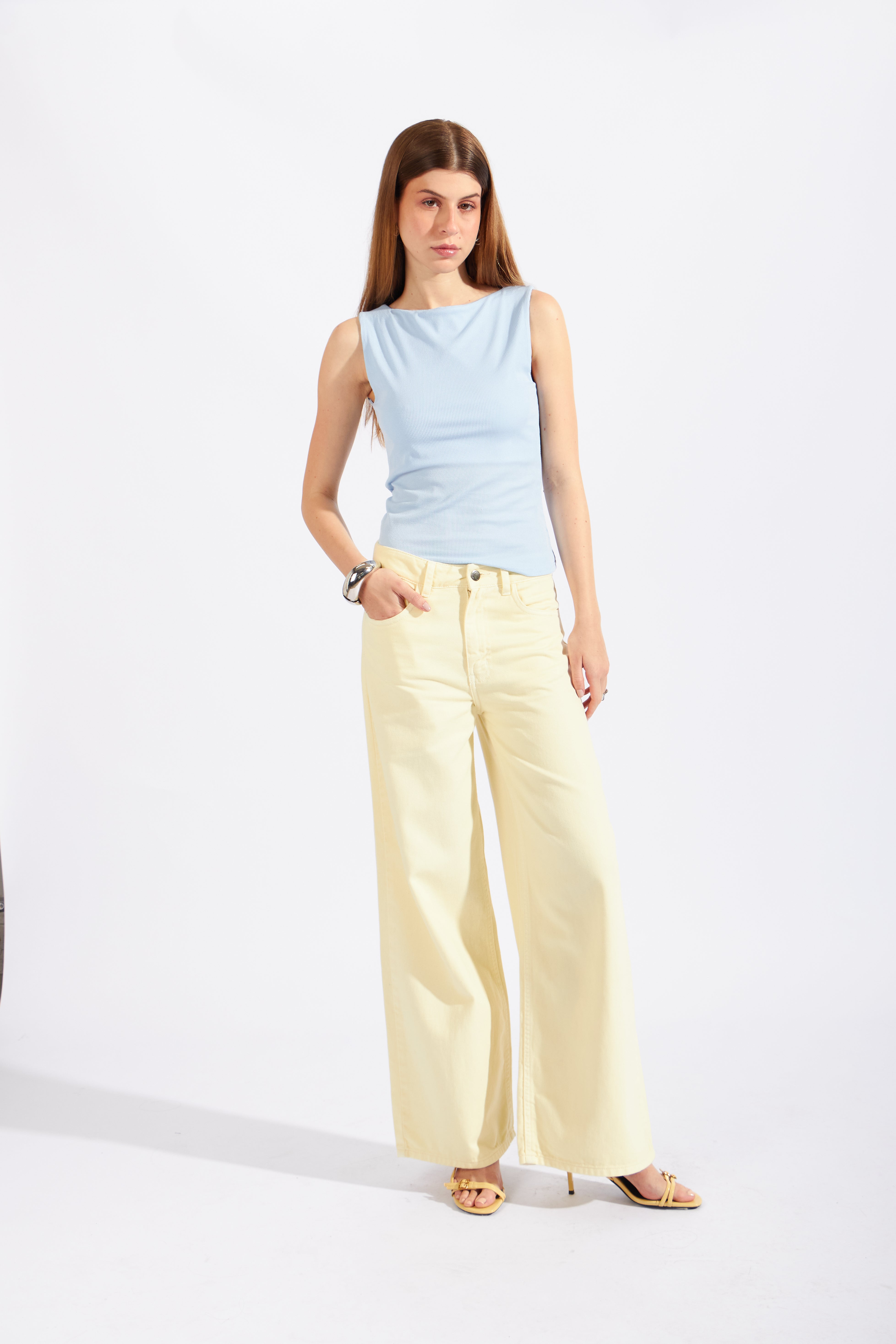 Pantalón Drill Wide 90 - Amarillo