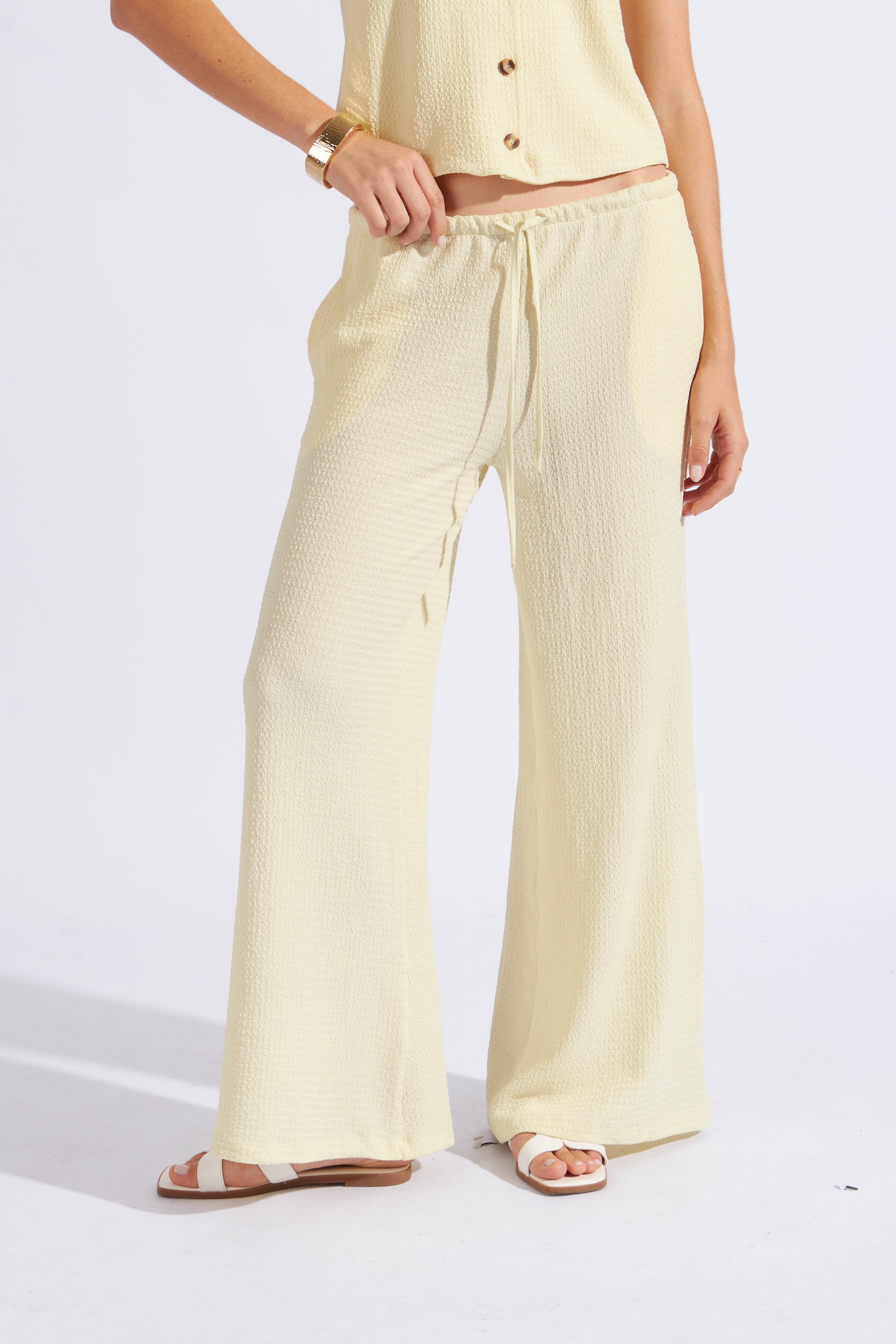 Pantalón Recto Estructura - Mantequilla
