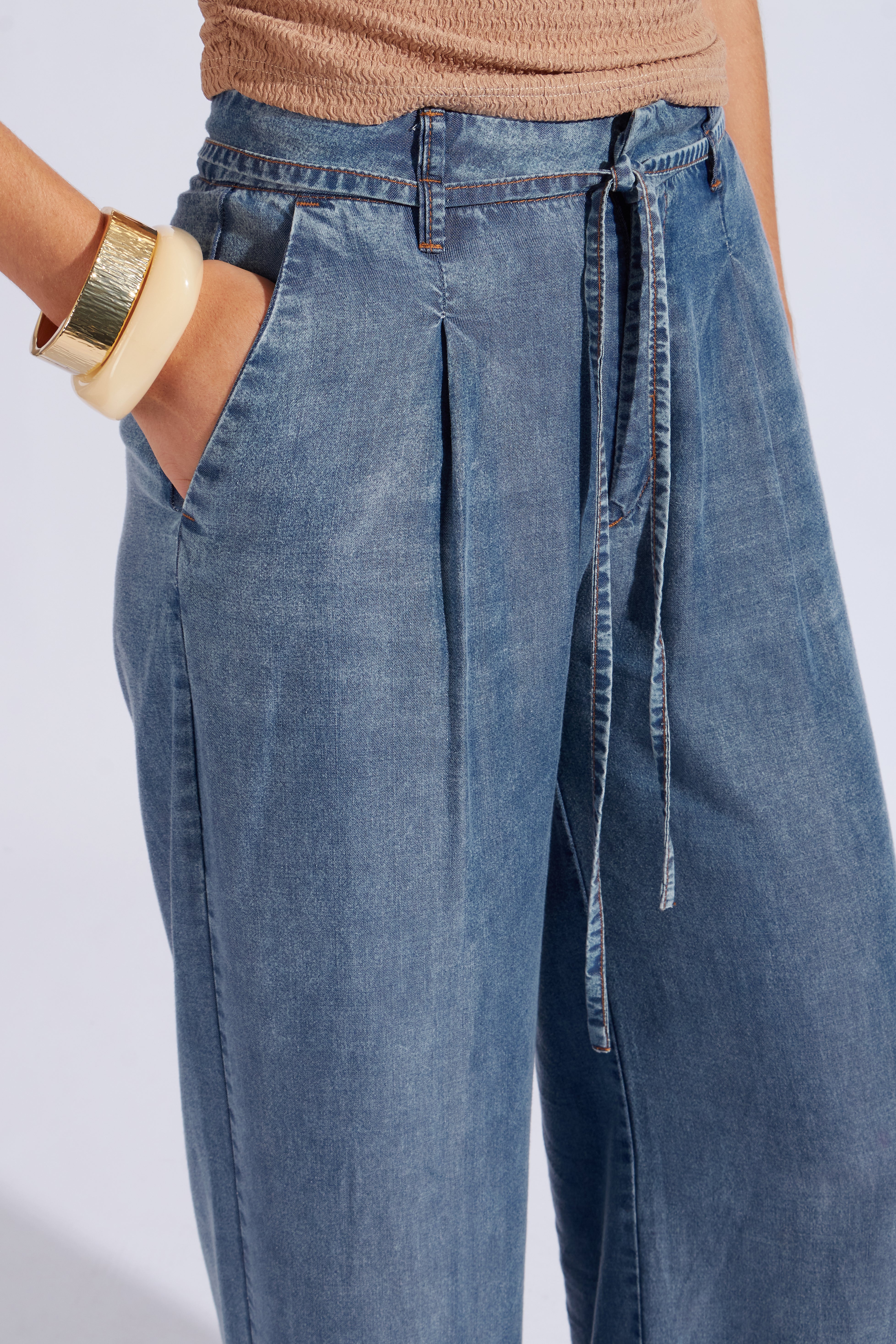 Pantalón Denim Fluido - Bleach