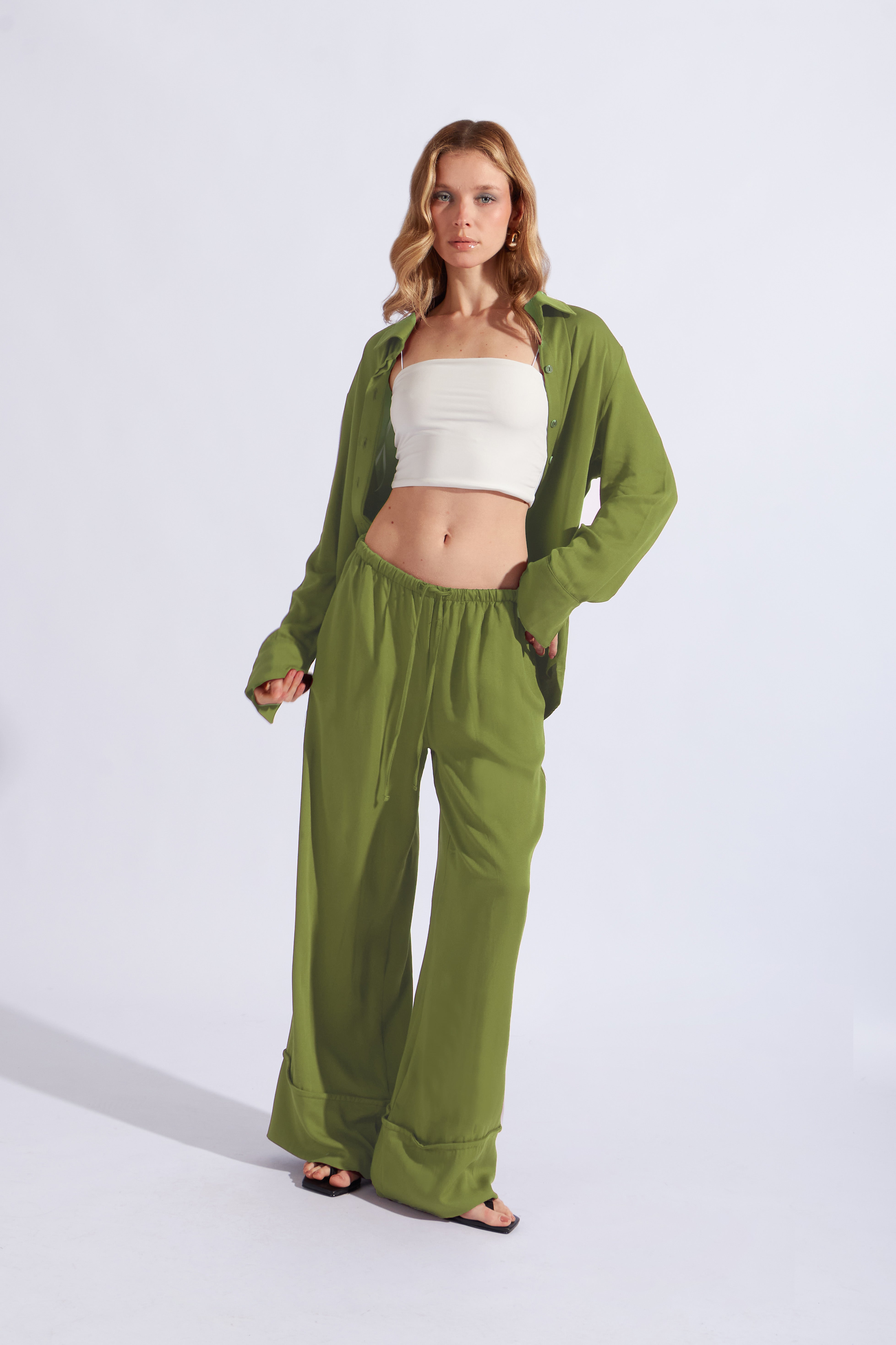 Pantalón Fluido Elásticado - Verde