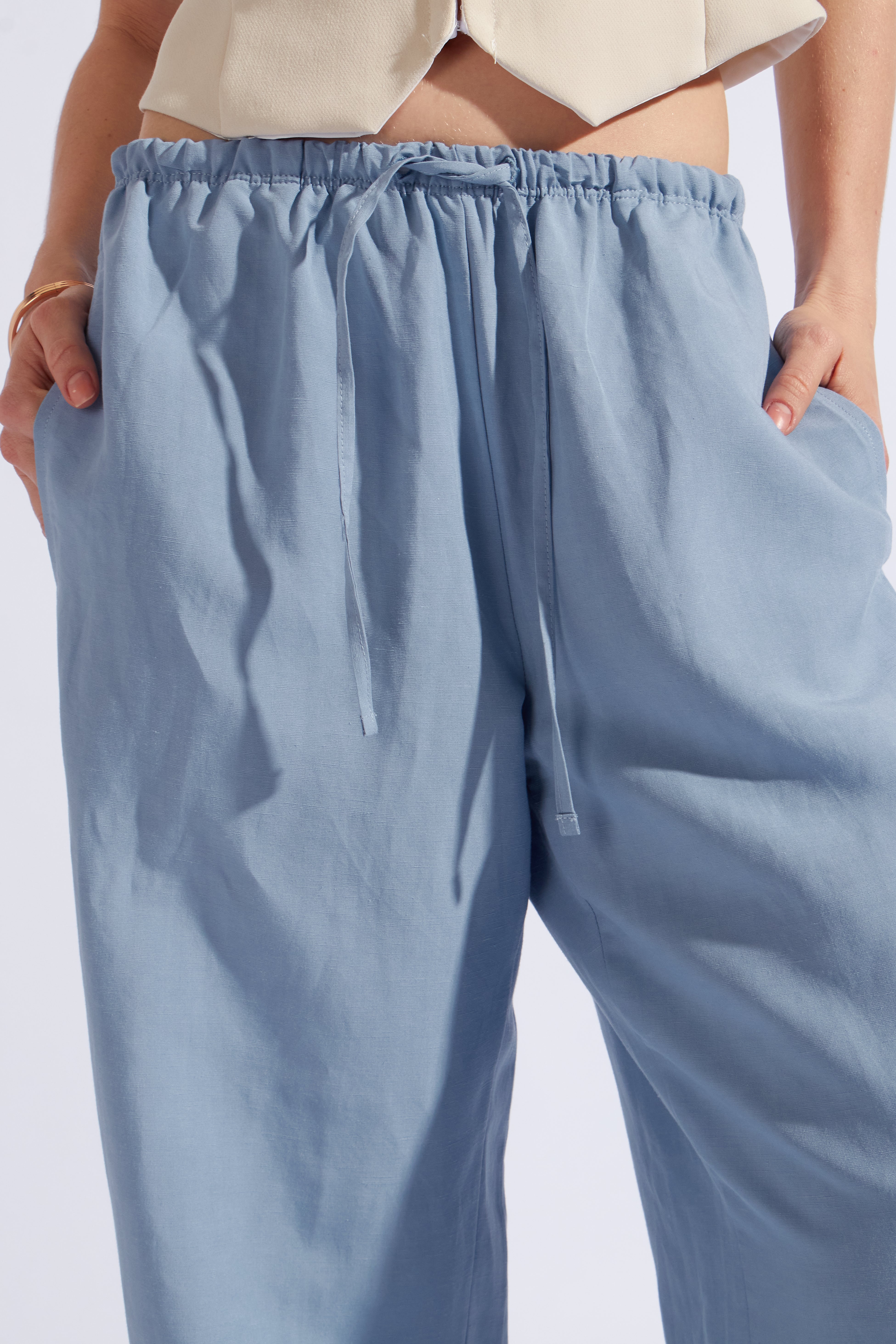 Pantalón Comfy Lino - Acero