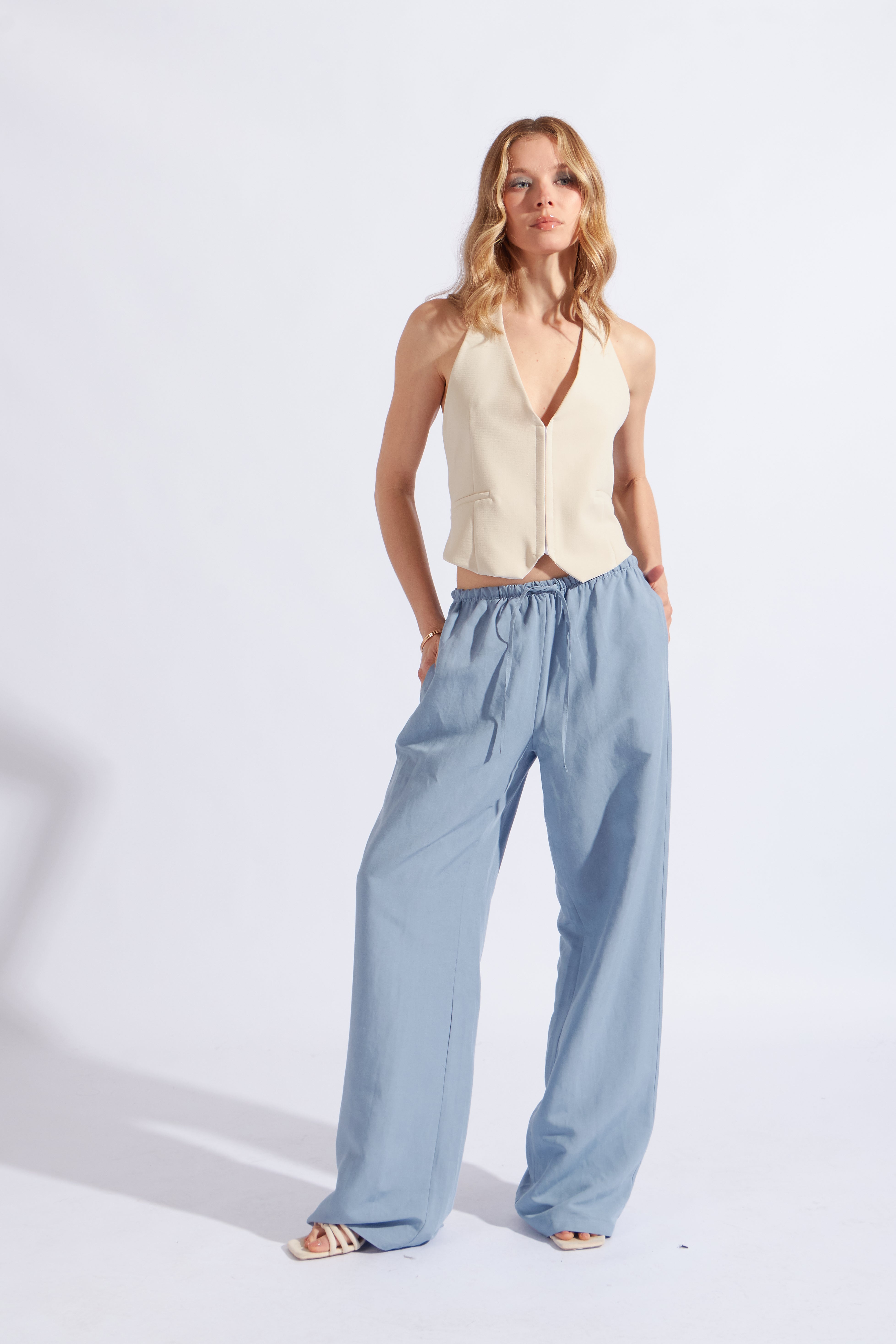 Pantalón Comfy Lino - Acero