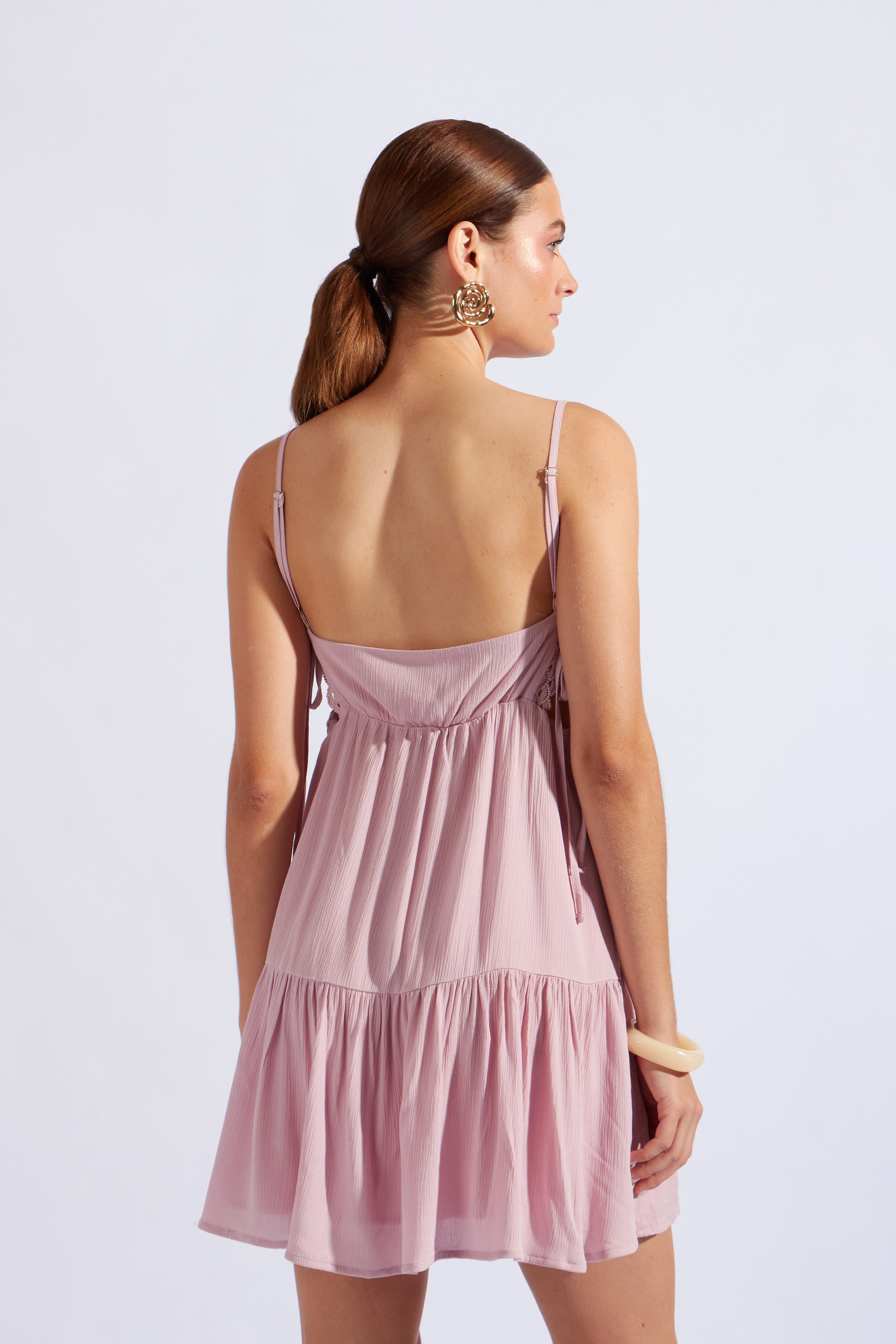 Vestido Corto Fluido - Rosado
