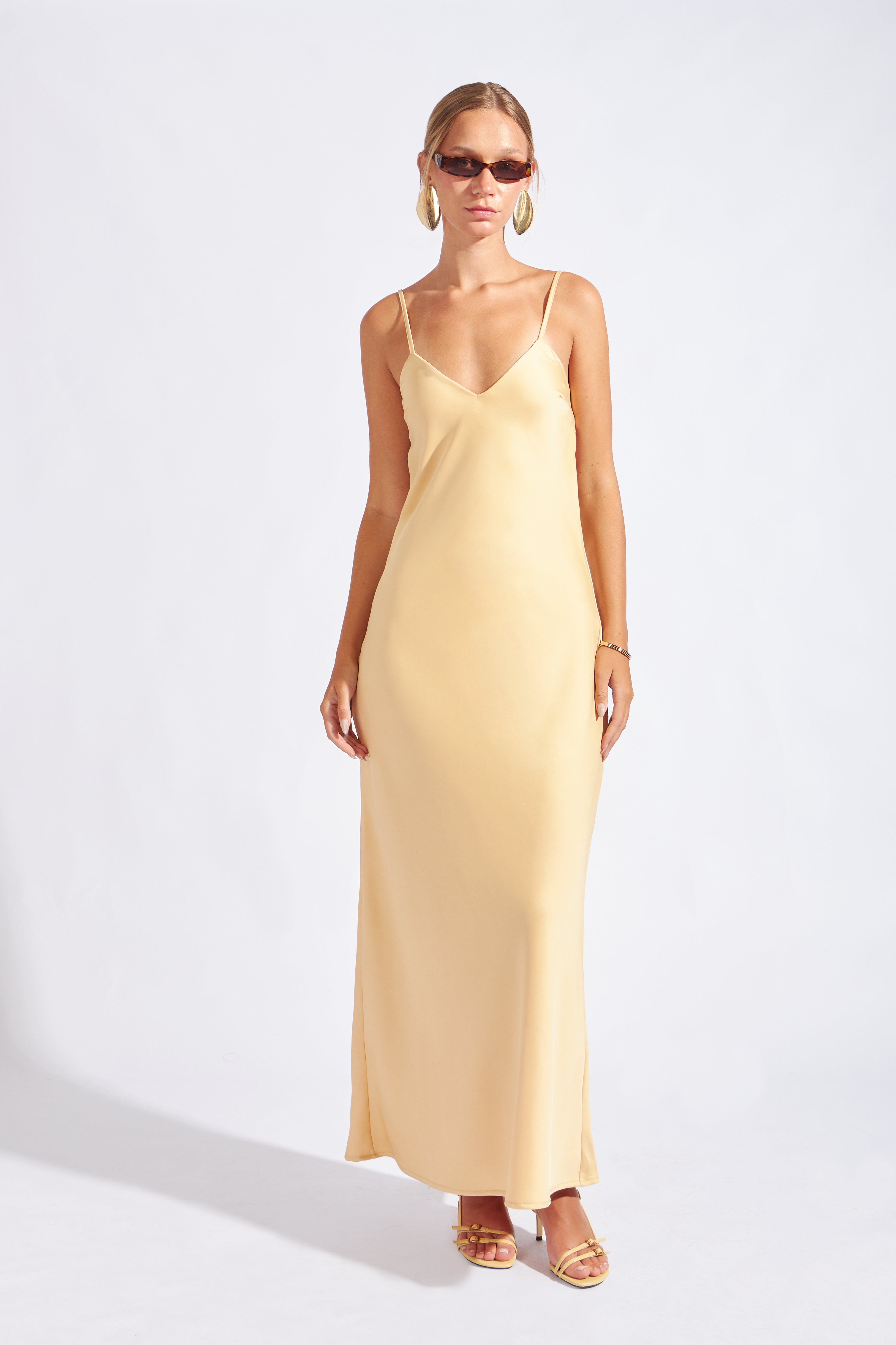 Vestido Fluido Escote V - Maiz