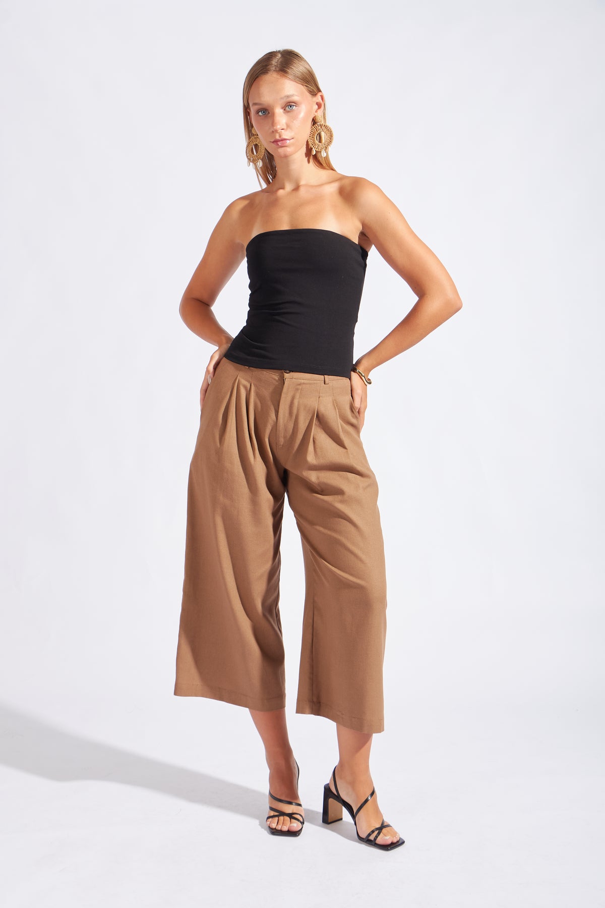 Top Strapless Drapeado - Negro