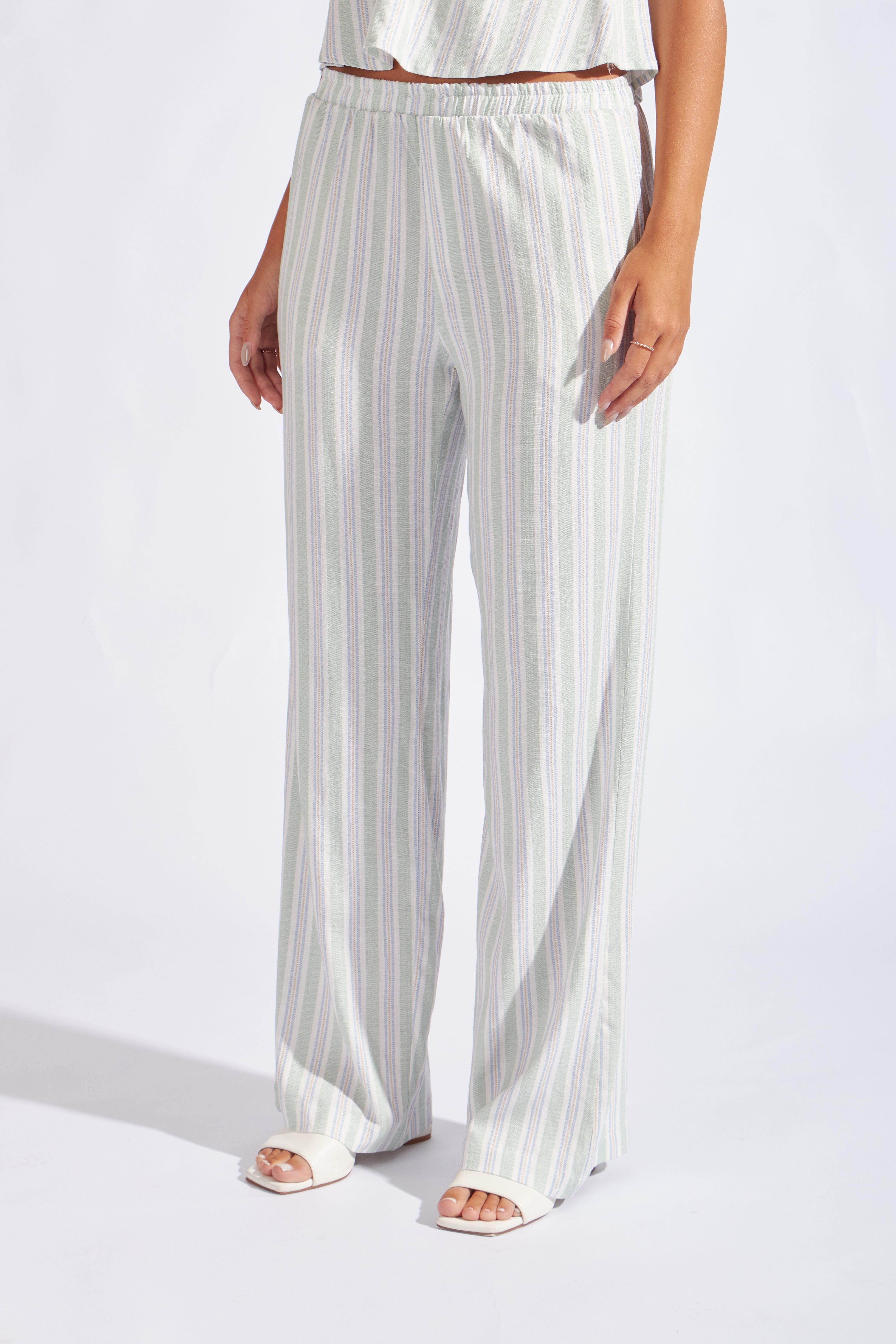 Pantalón Fluido Listado - Aloe