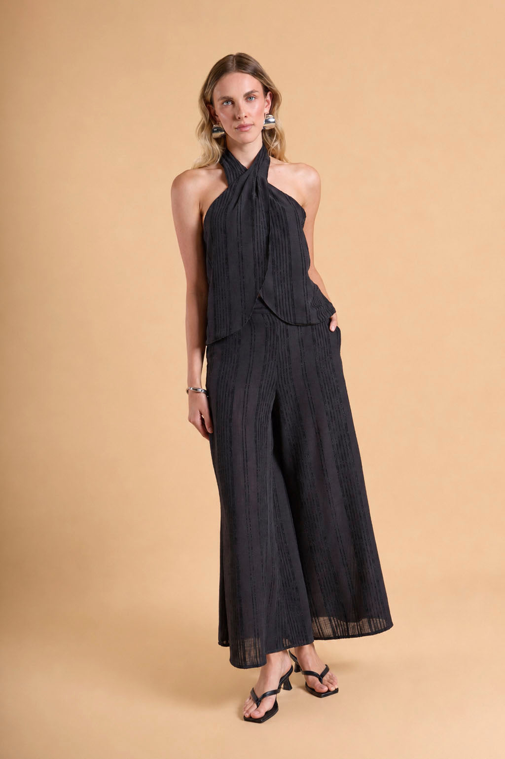 Blusa Cruzada Halter - Negro