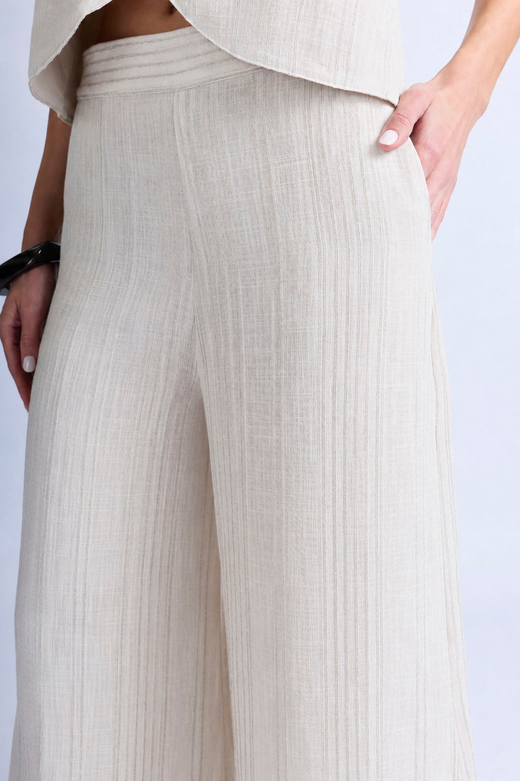 Pantalón Fluido Print Rayas - Sand