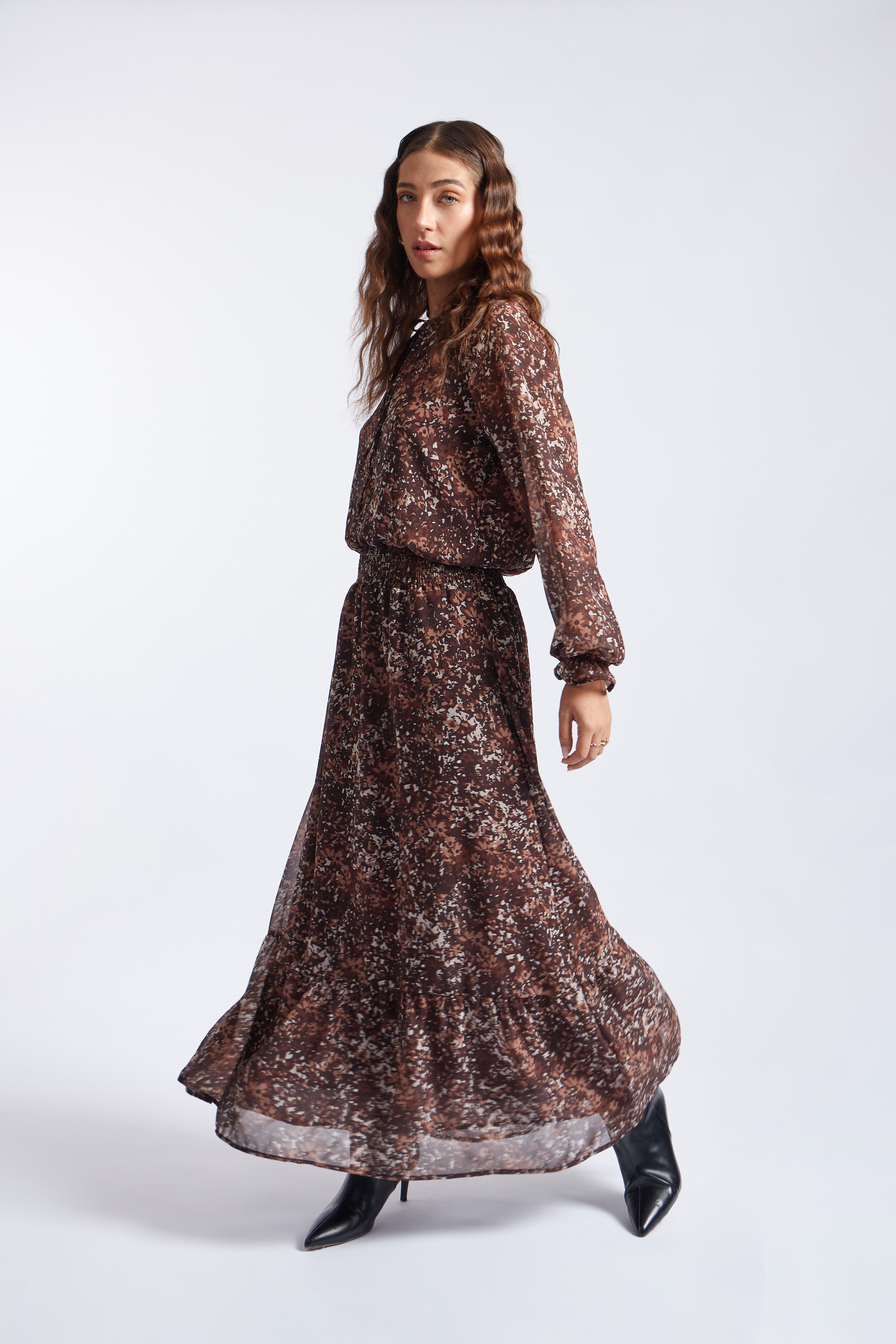 Vestido Largo Boho - Marrón