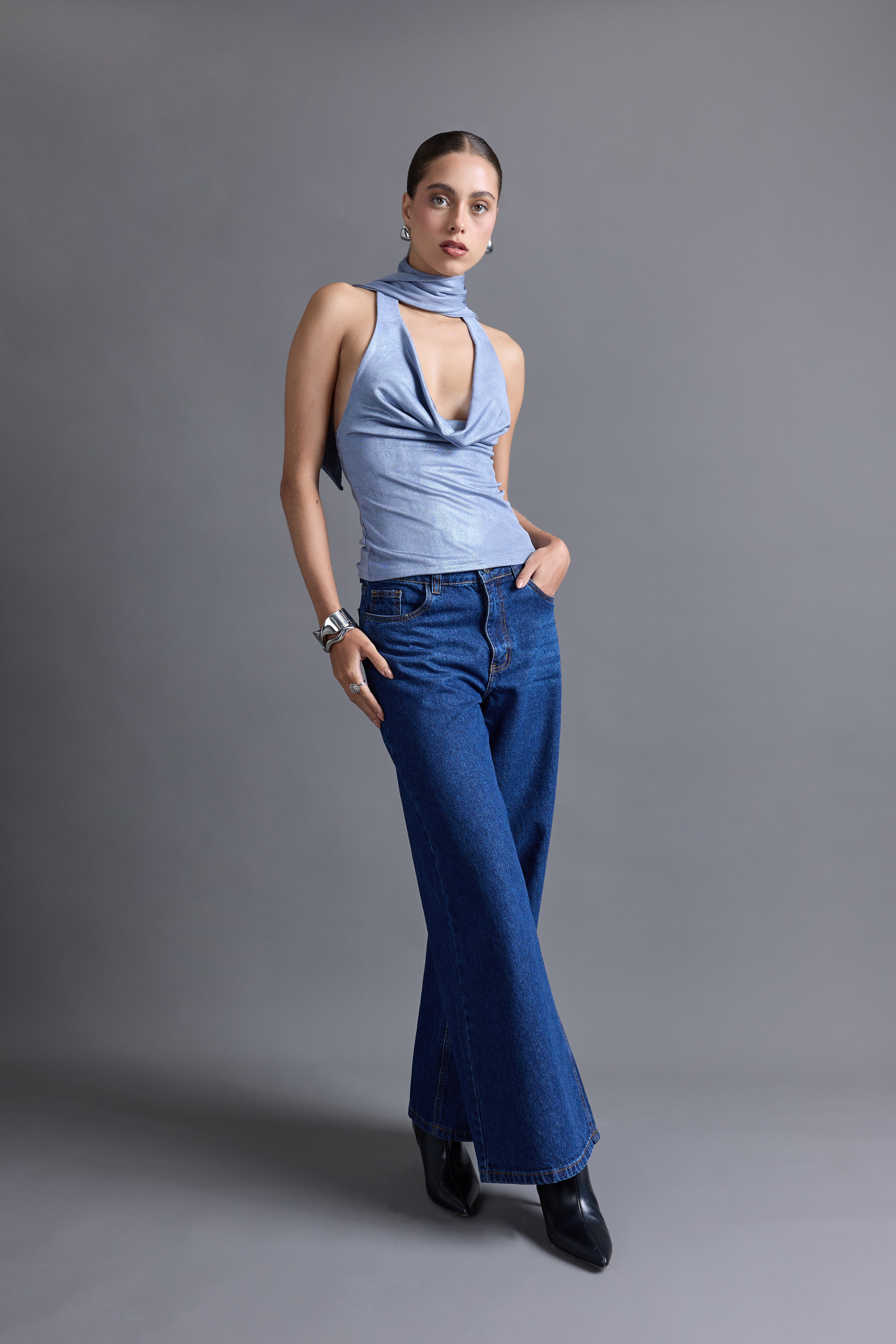 Top Cuello Holgado Fular - Marina