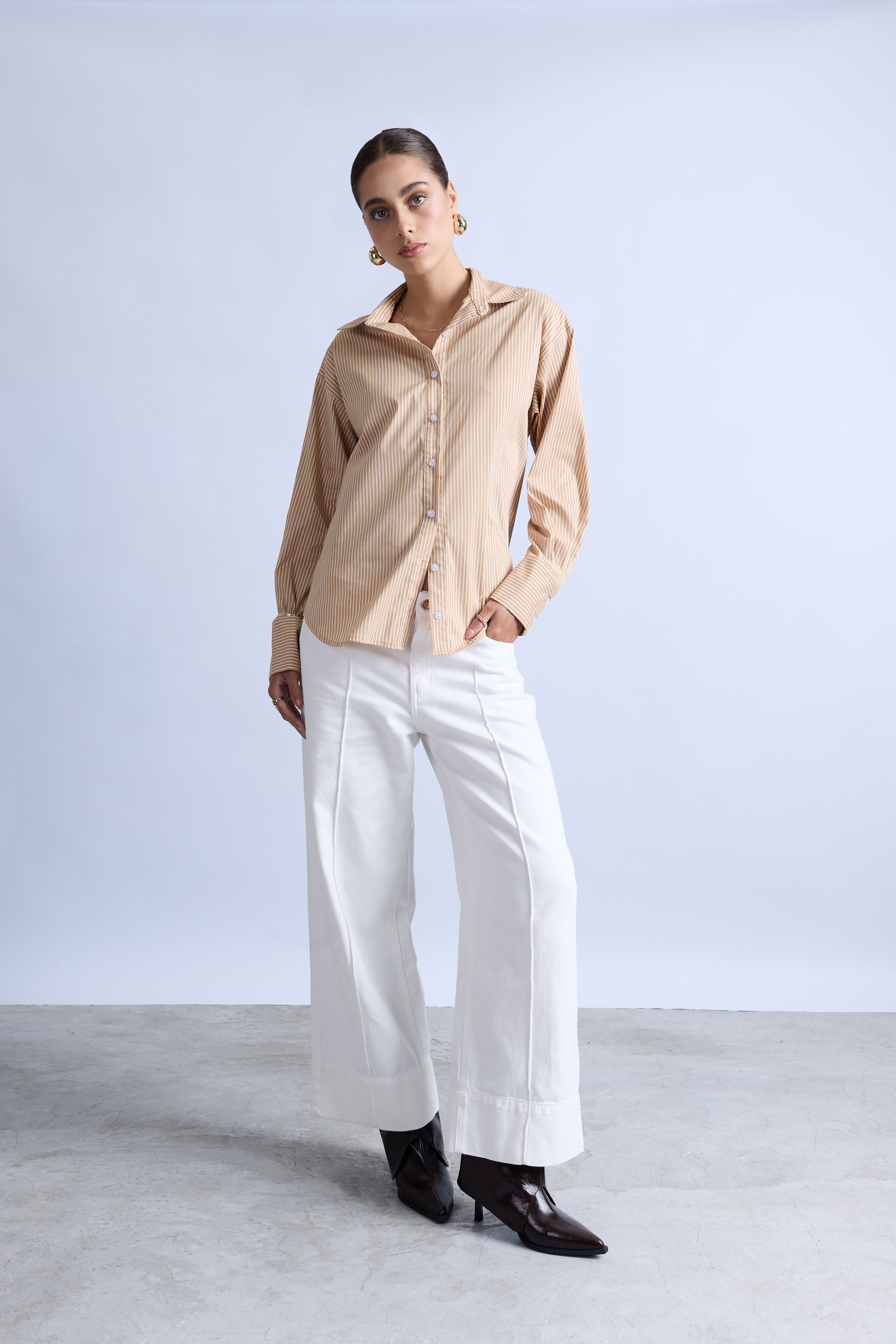 Blusa Oversize a Rayas - Maíz