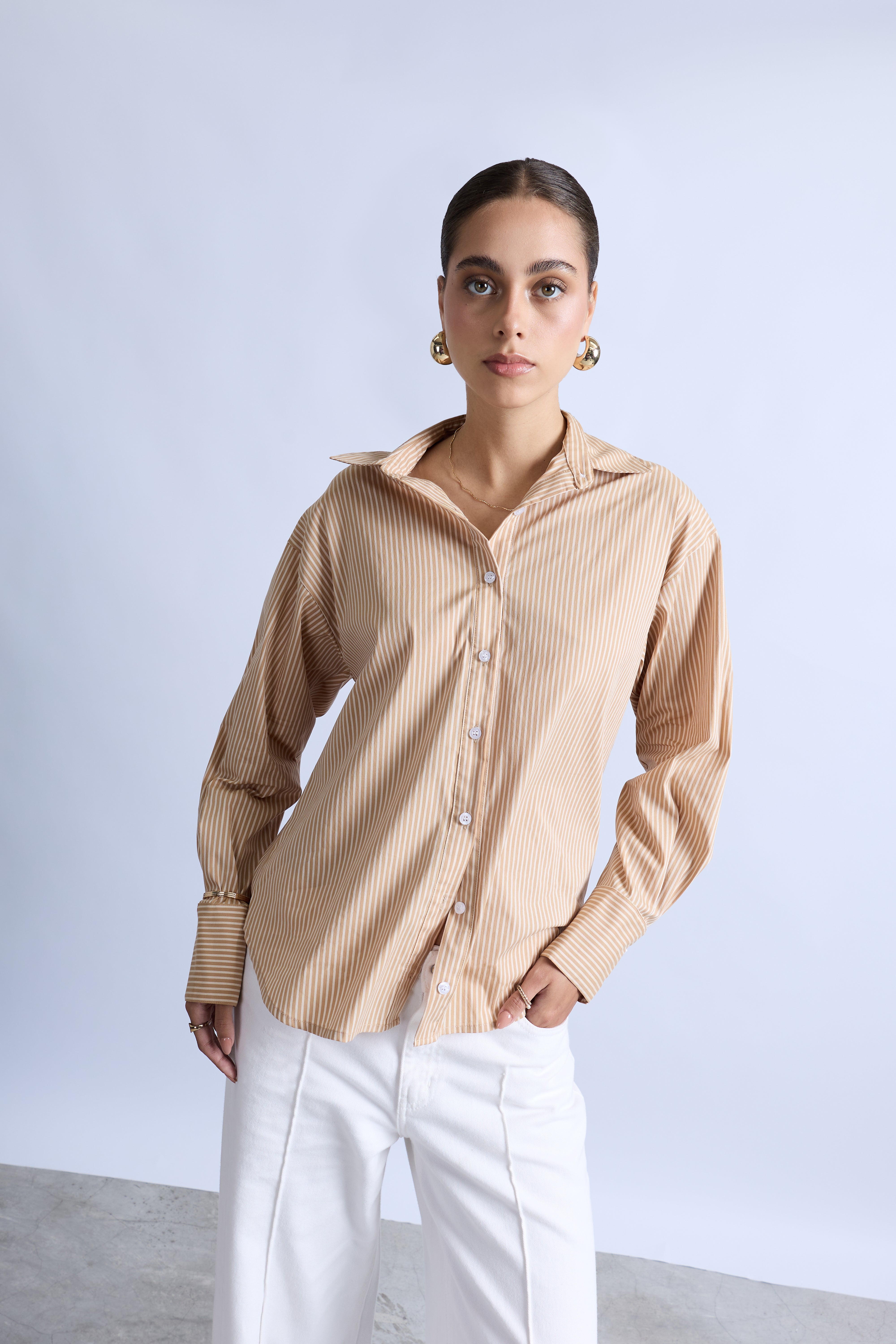 Blusa Oversize a Rayas - Maíz