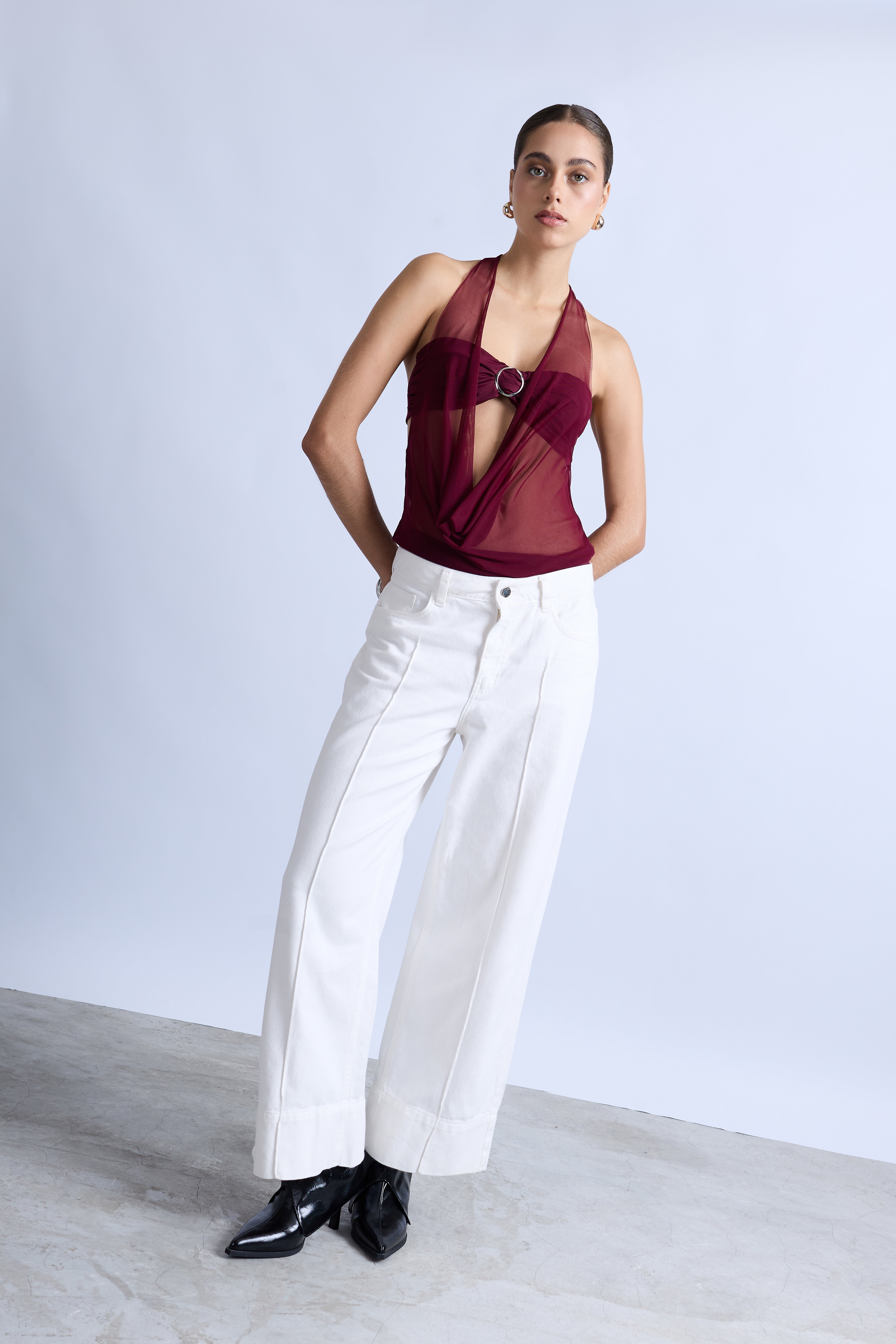Top Aro Drapeado - Burgundy