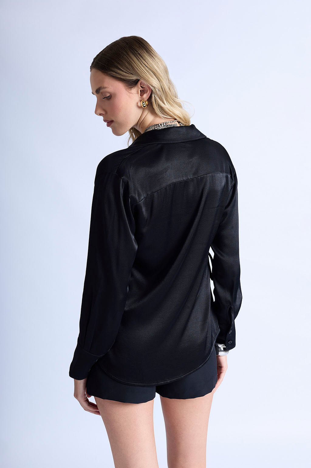 Top Drapeado Lateral - Negro