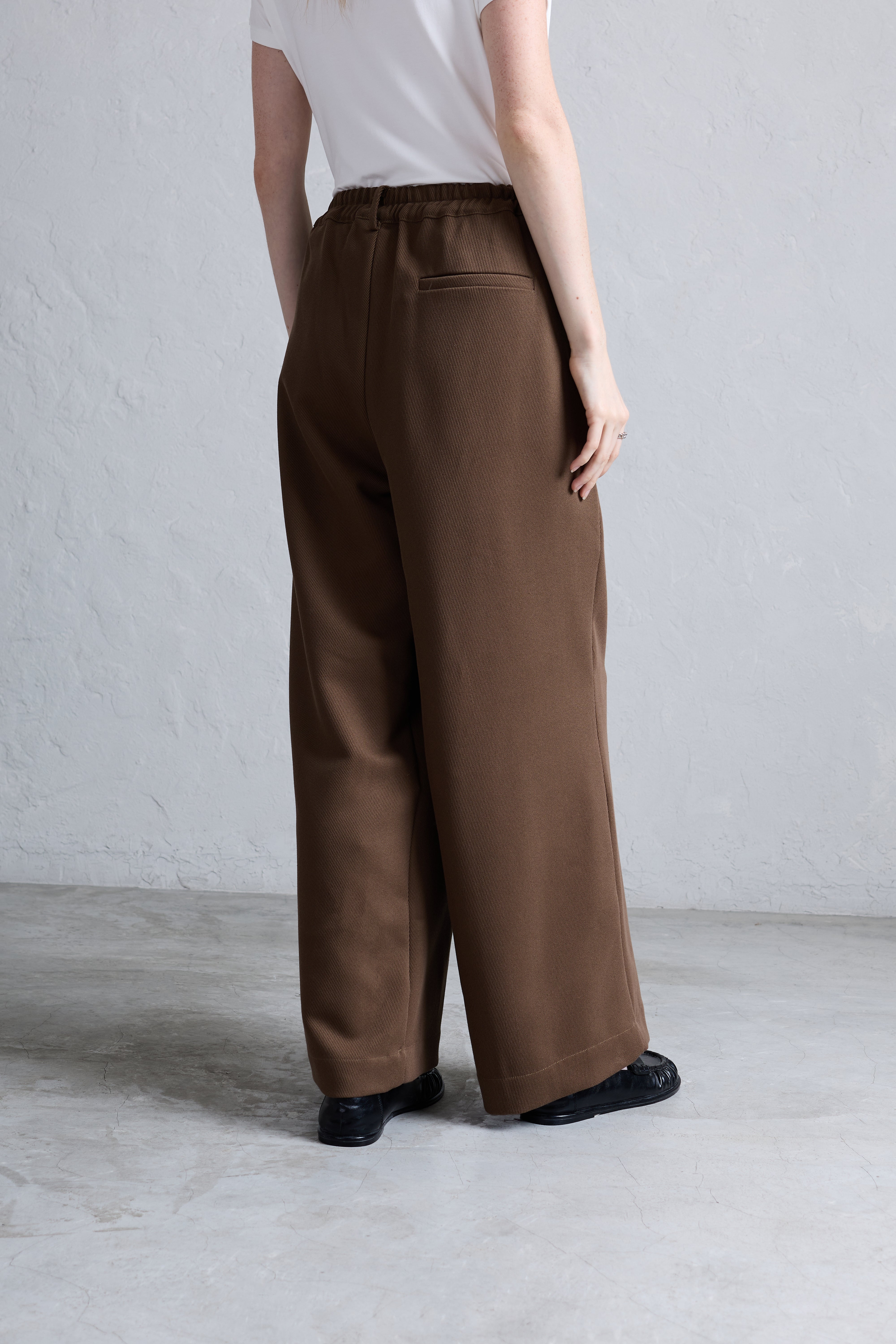 Pantalón Palazzo Pliegues - Marrón