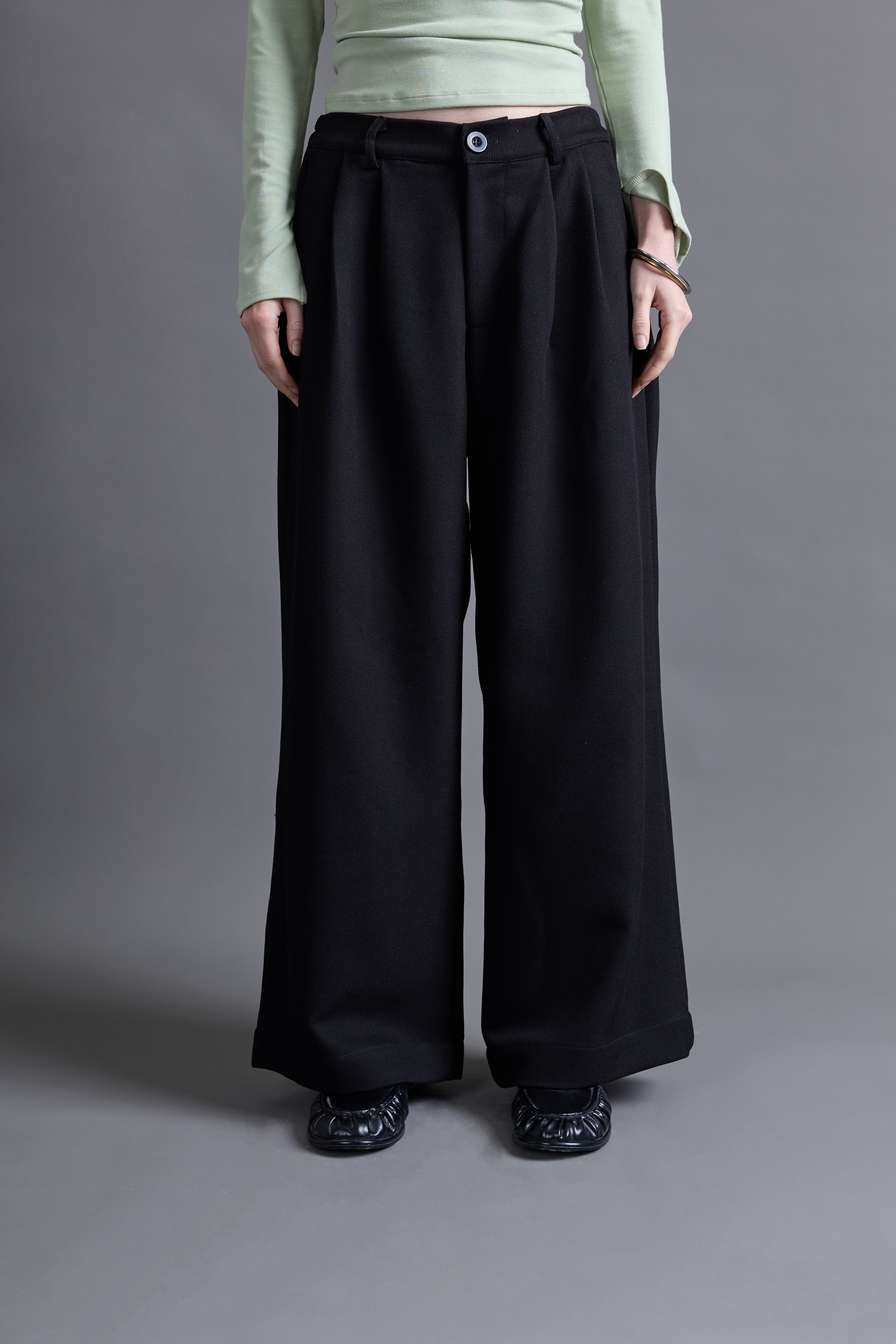 Pantalón Palazzo Pliegues - Negro