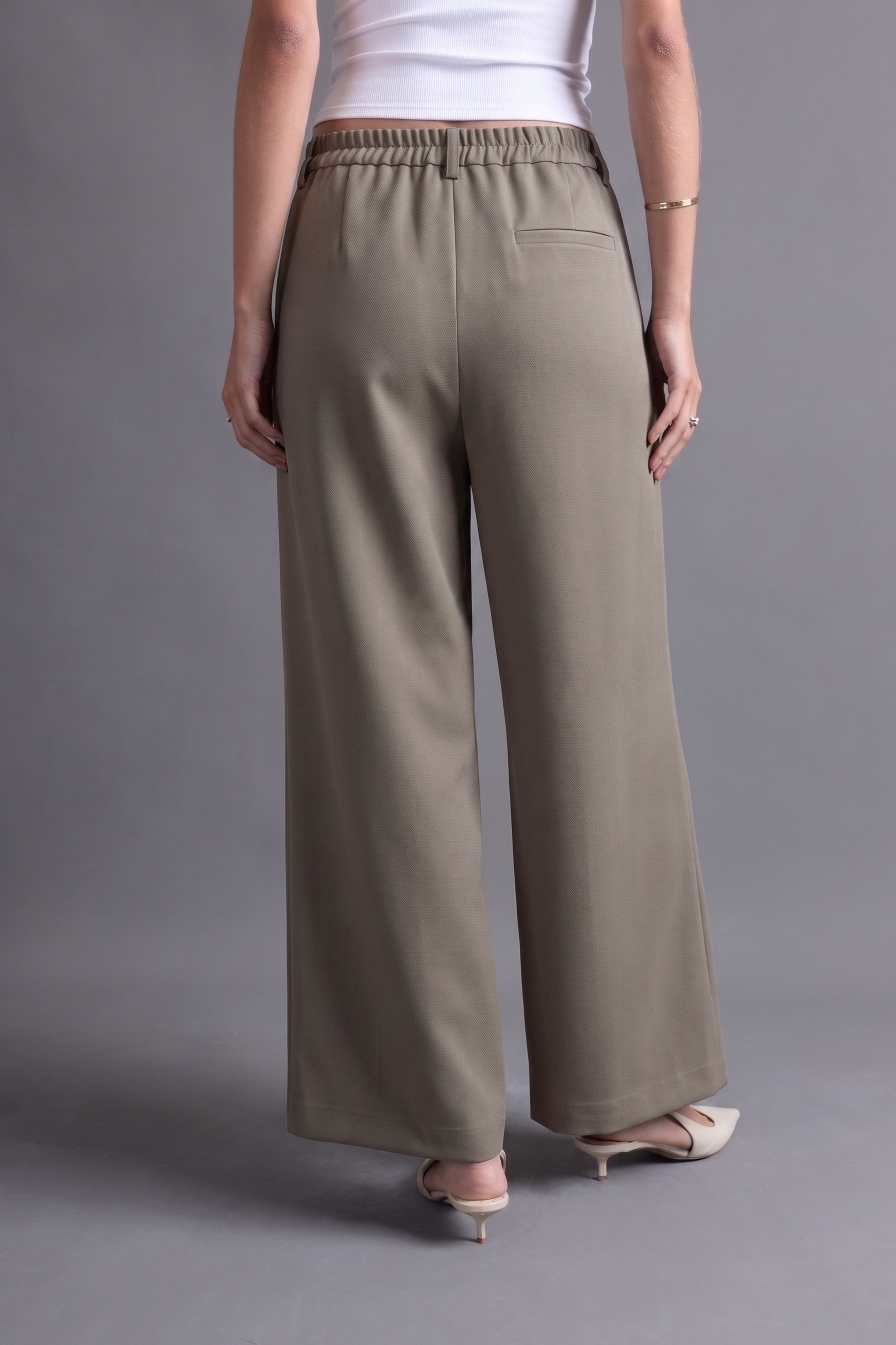 Pantalón Palazzo Pliegues - Verde Militar