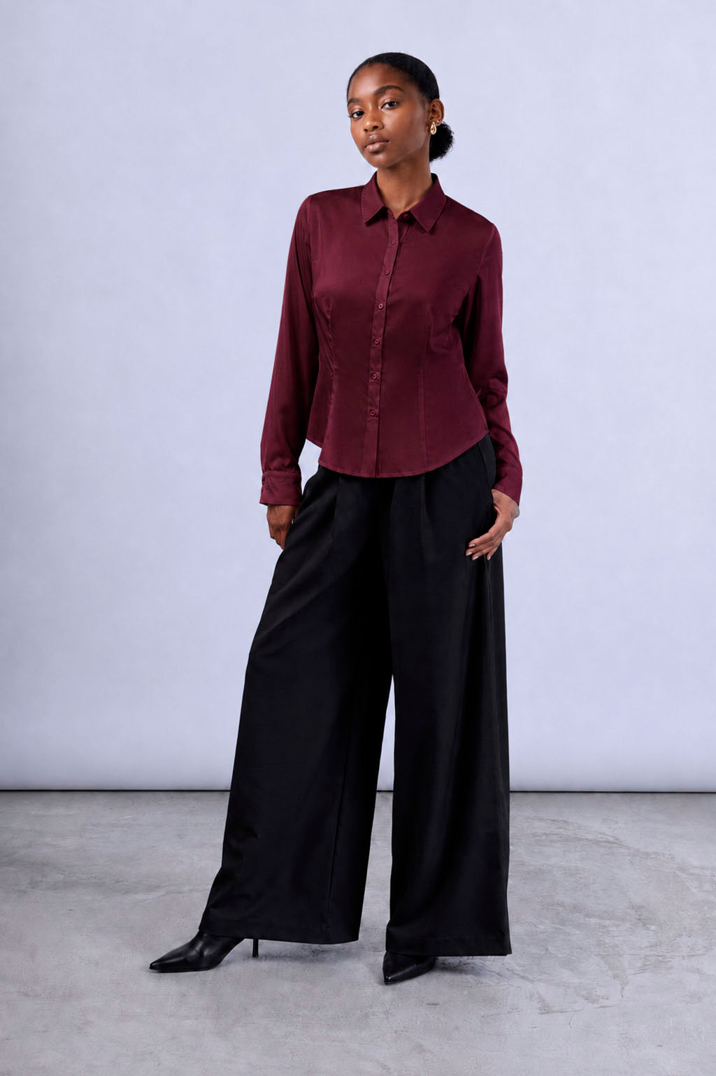Blusa Satín Luxe - Burgundy