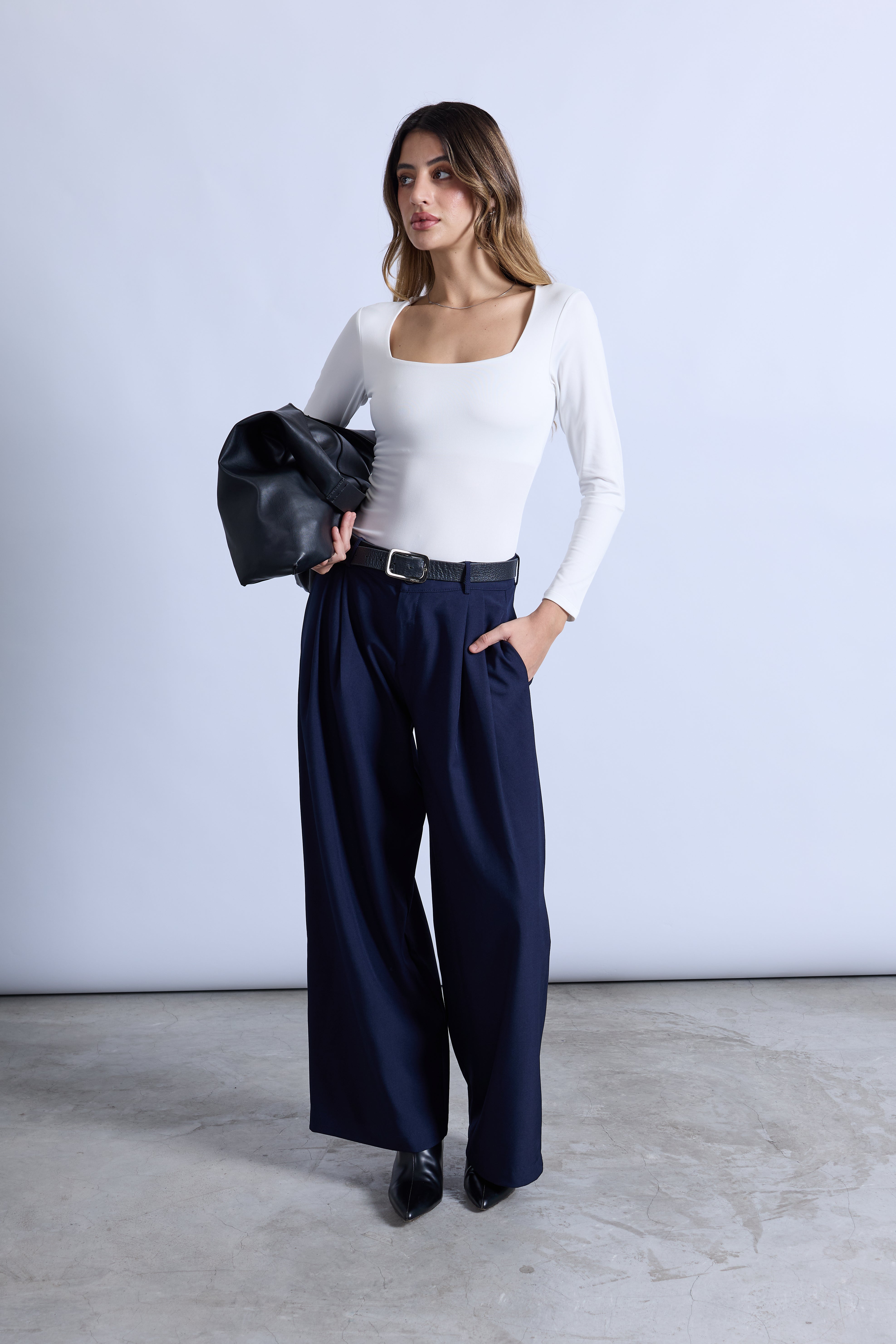 Top Slim Escote Cuadrado - Perla