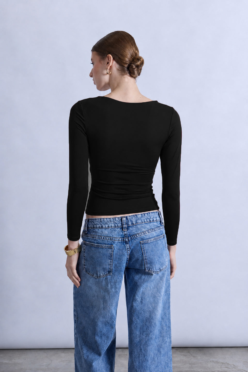 Top Slim Escote Cuadrado - Negro