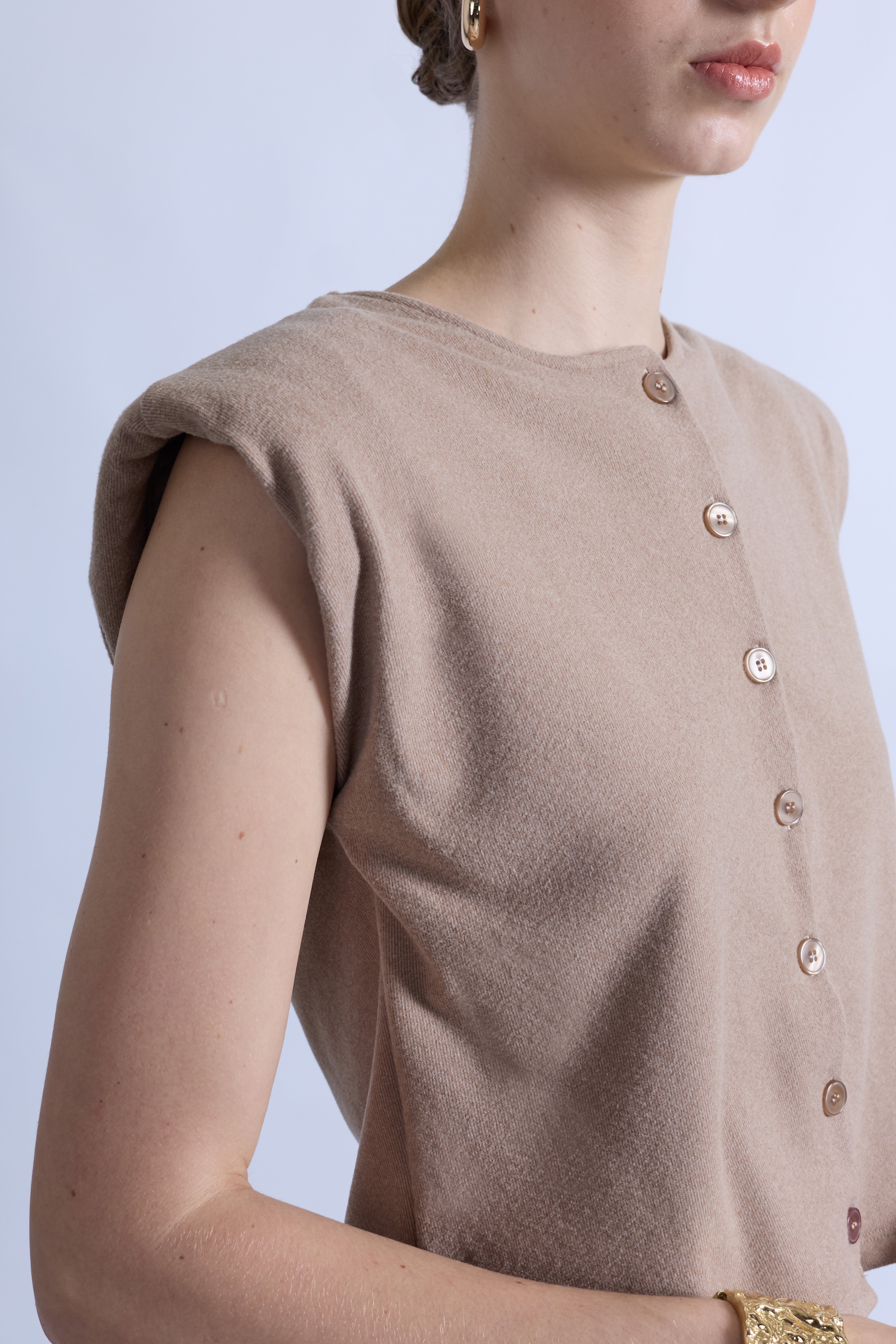 Chaleco Cropped - Beige