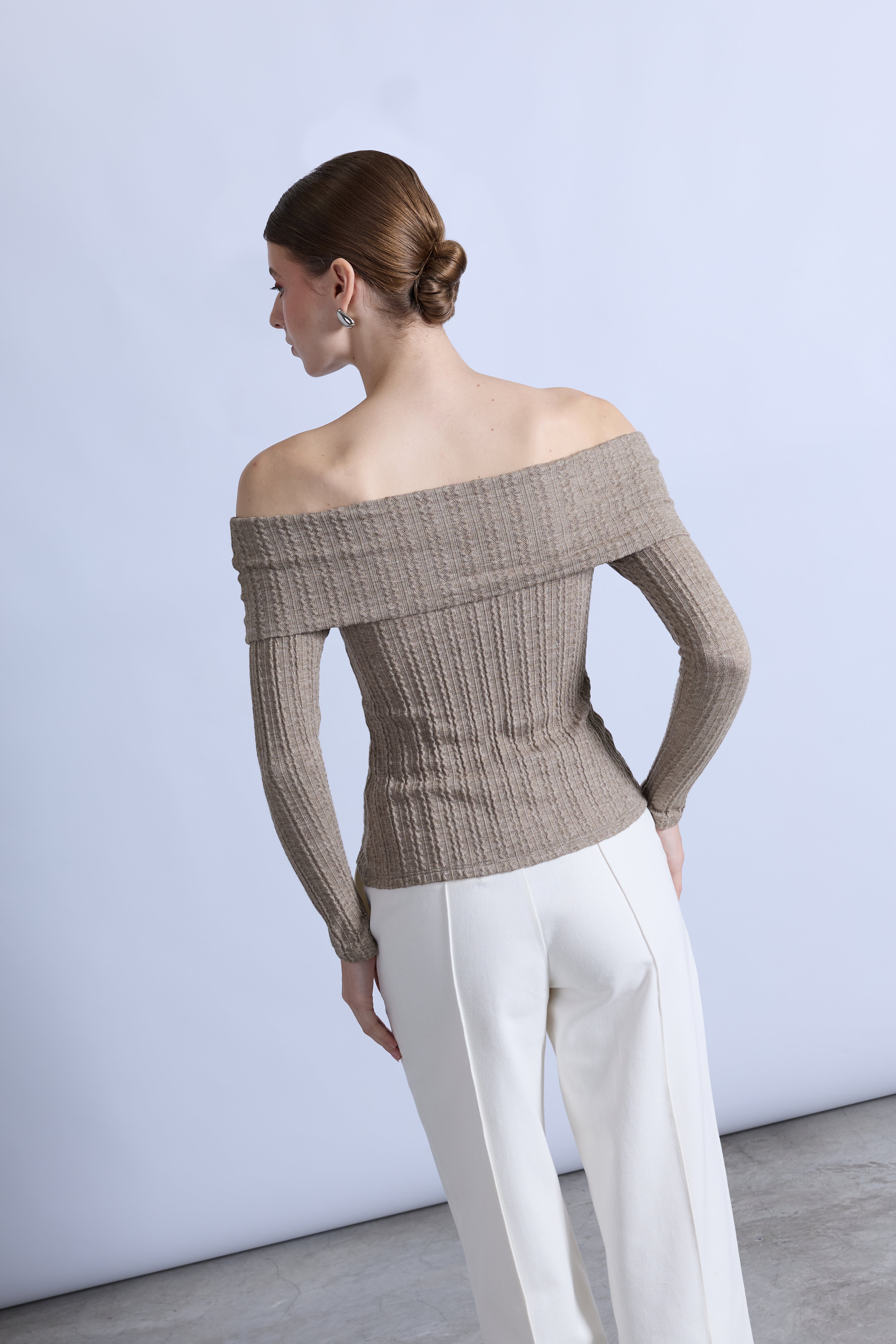 Sweater Off Shoulder - Topo