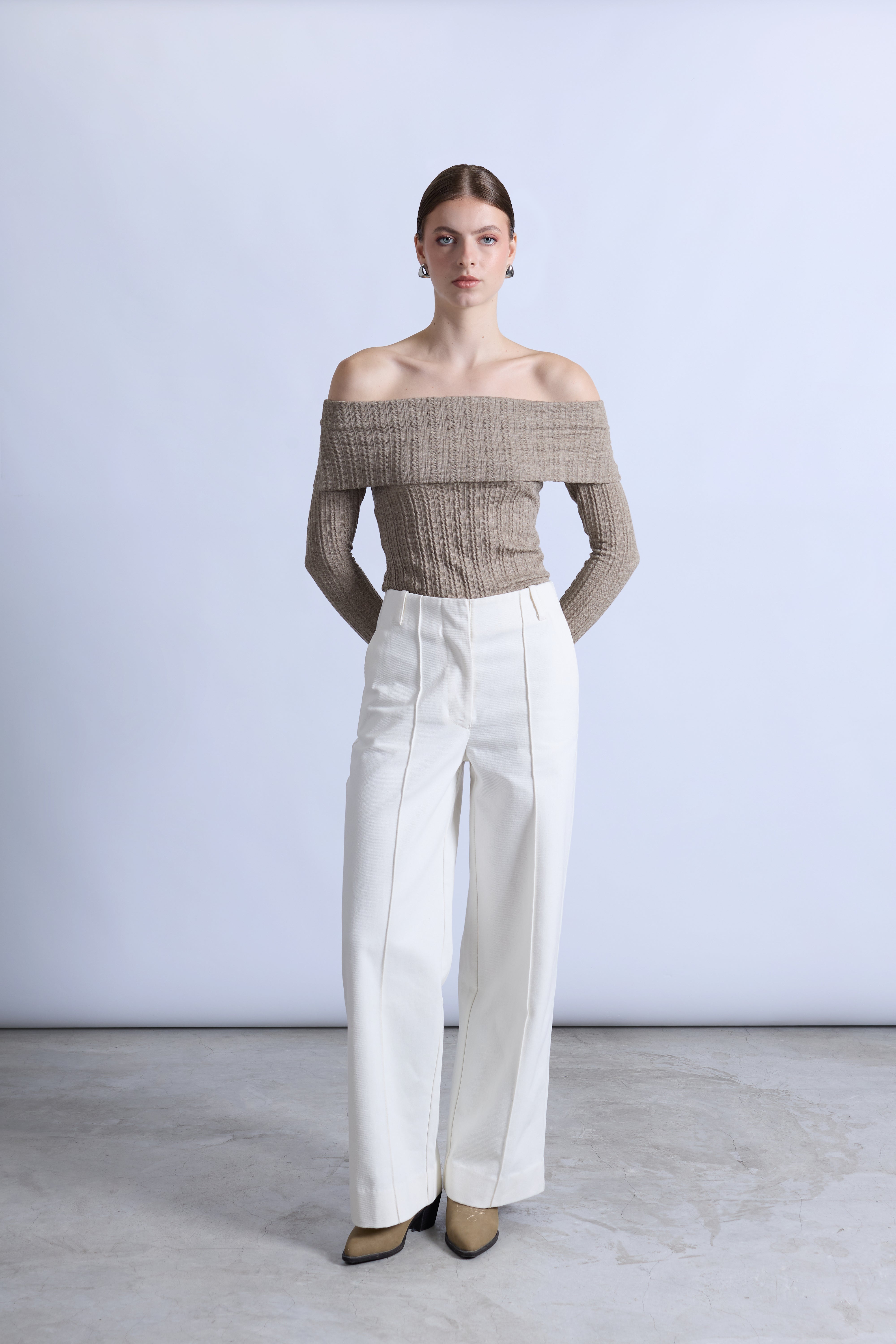 Sweater Off Shoulder - Topo