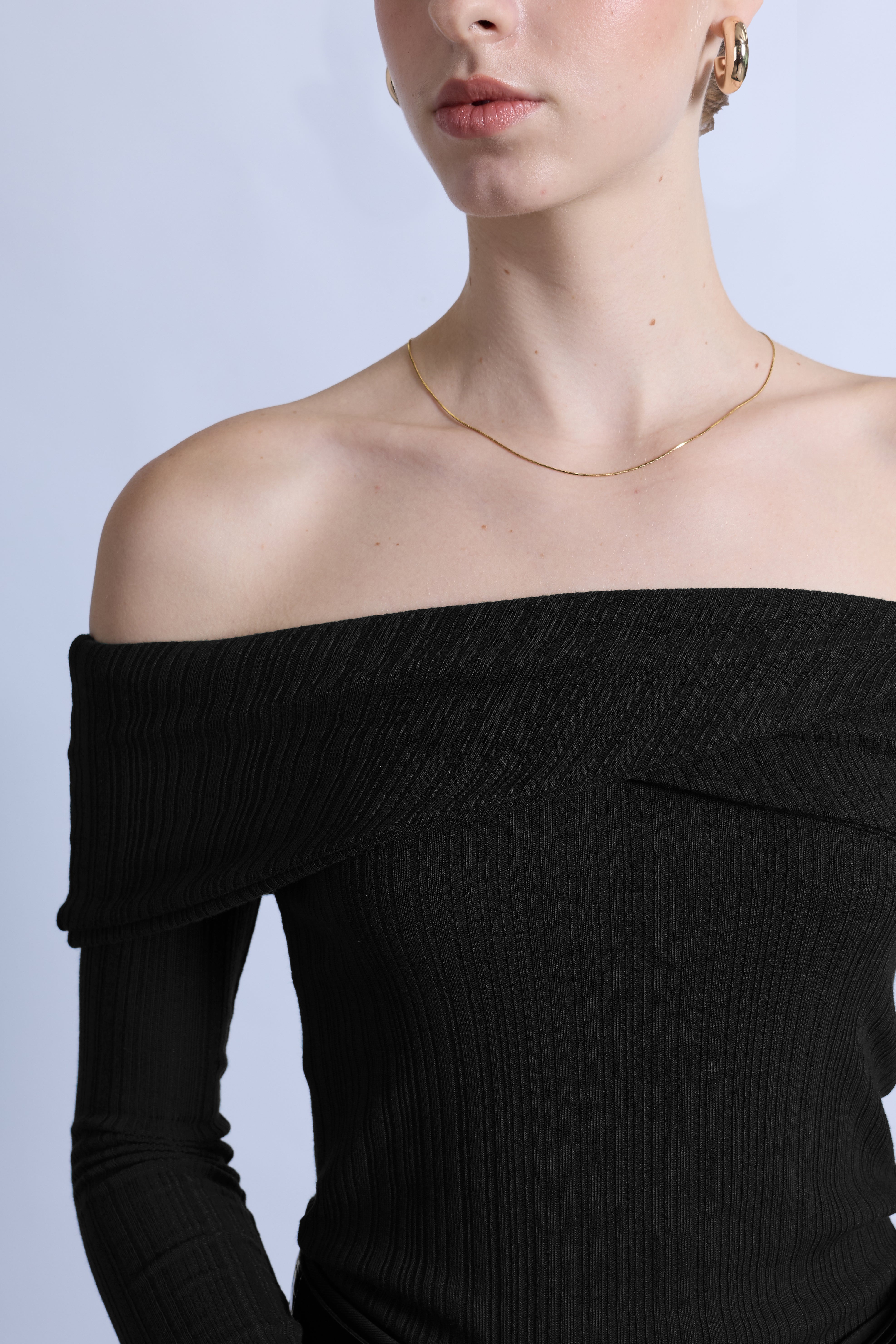 Sweater Cruzado Off Shoulder - Negro