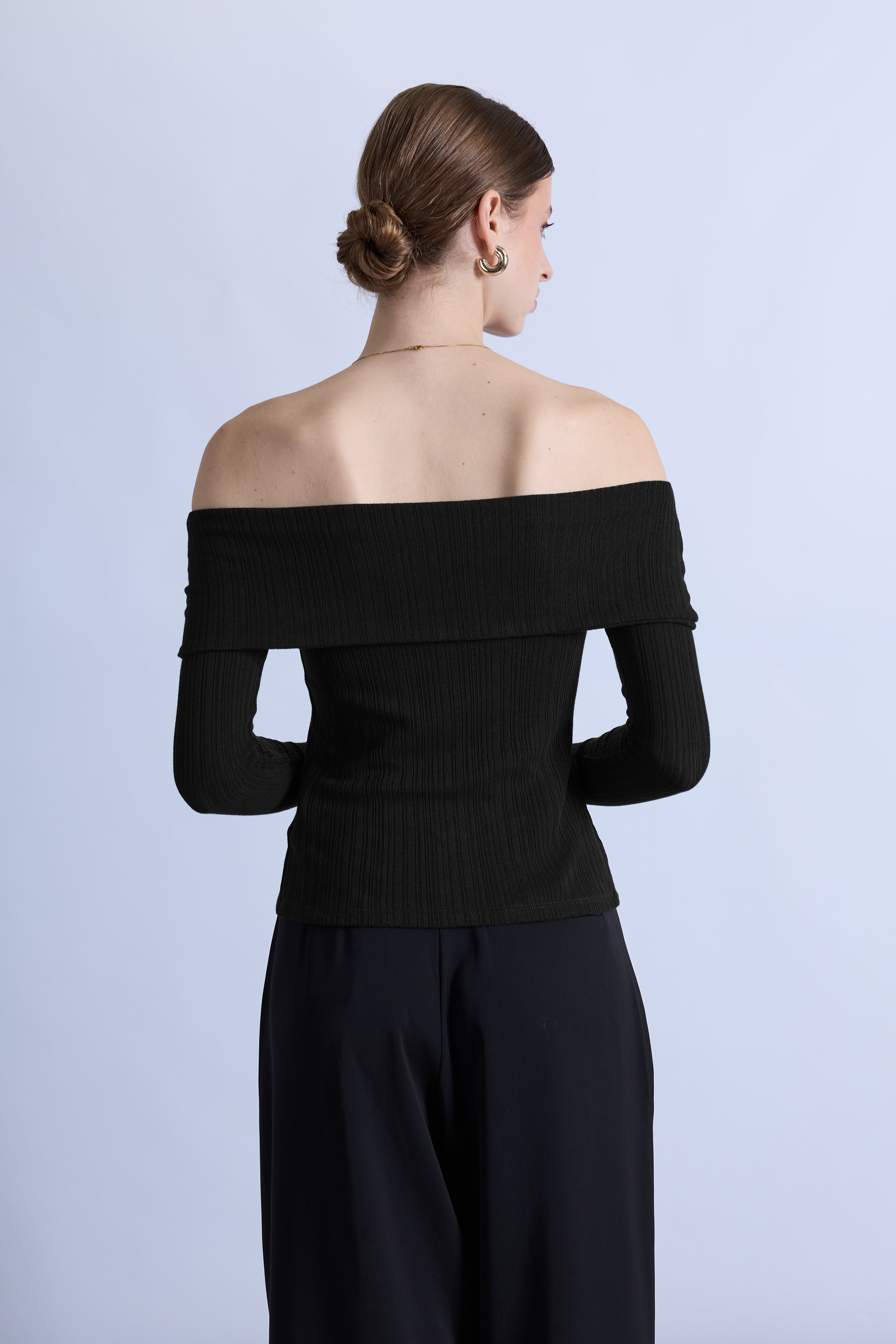 Sweater Cruzado Off Shoulder - Negro