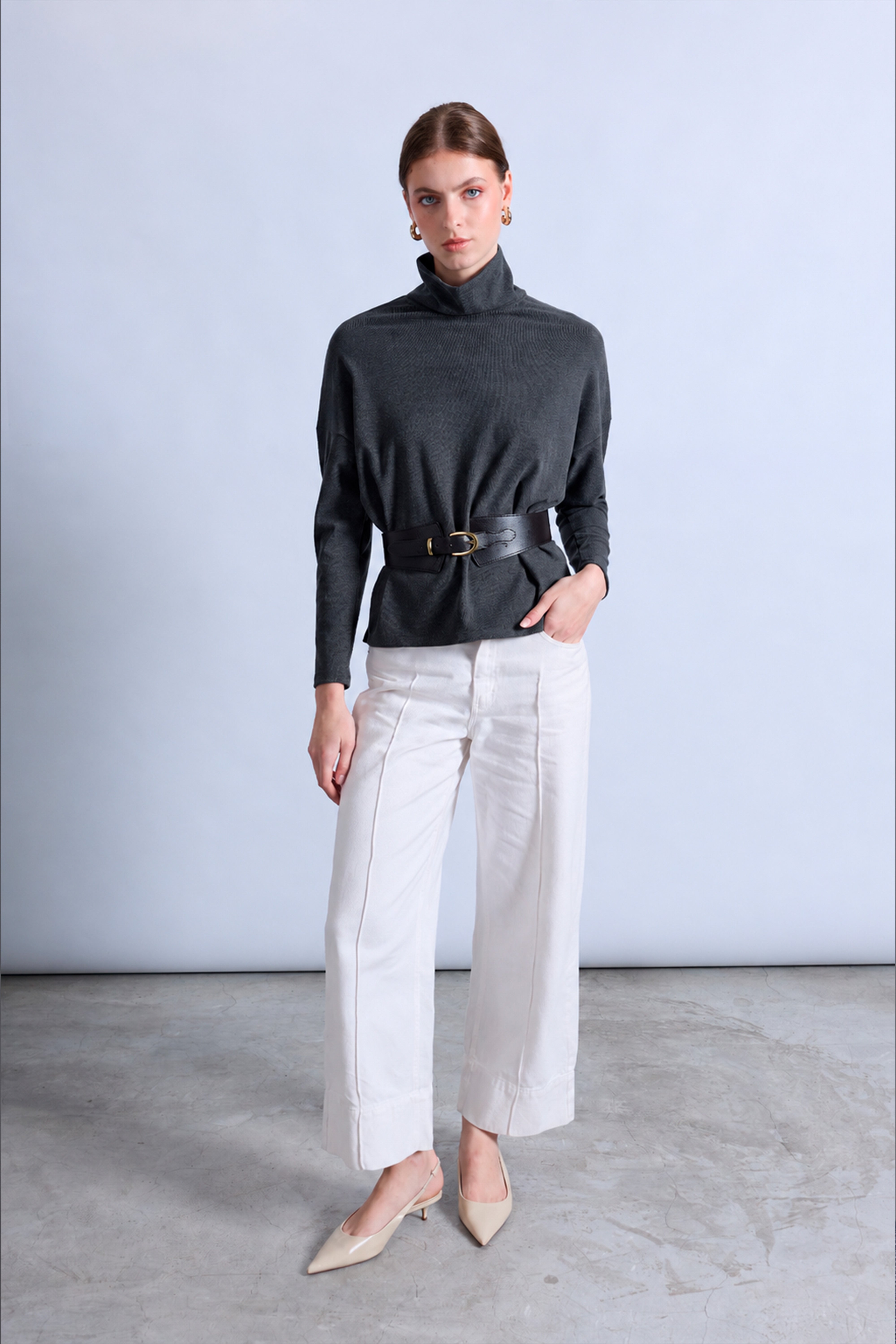 Sweater Cuello Alto - Charcoal