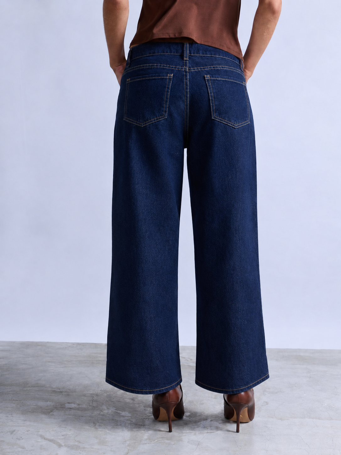 Pantalón Denim Barrel Tiro Alto - Azul Índigo