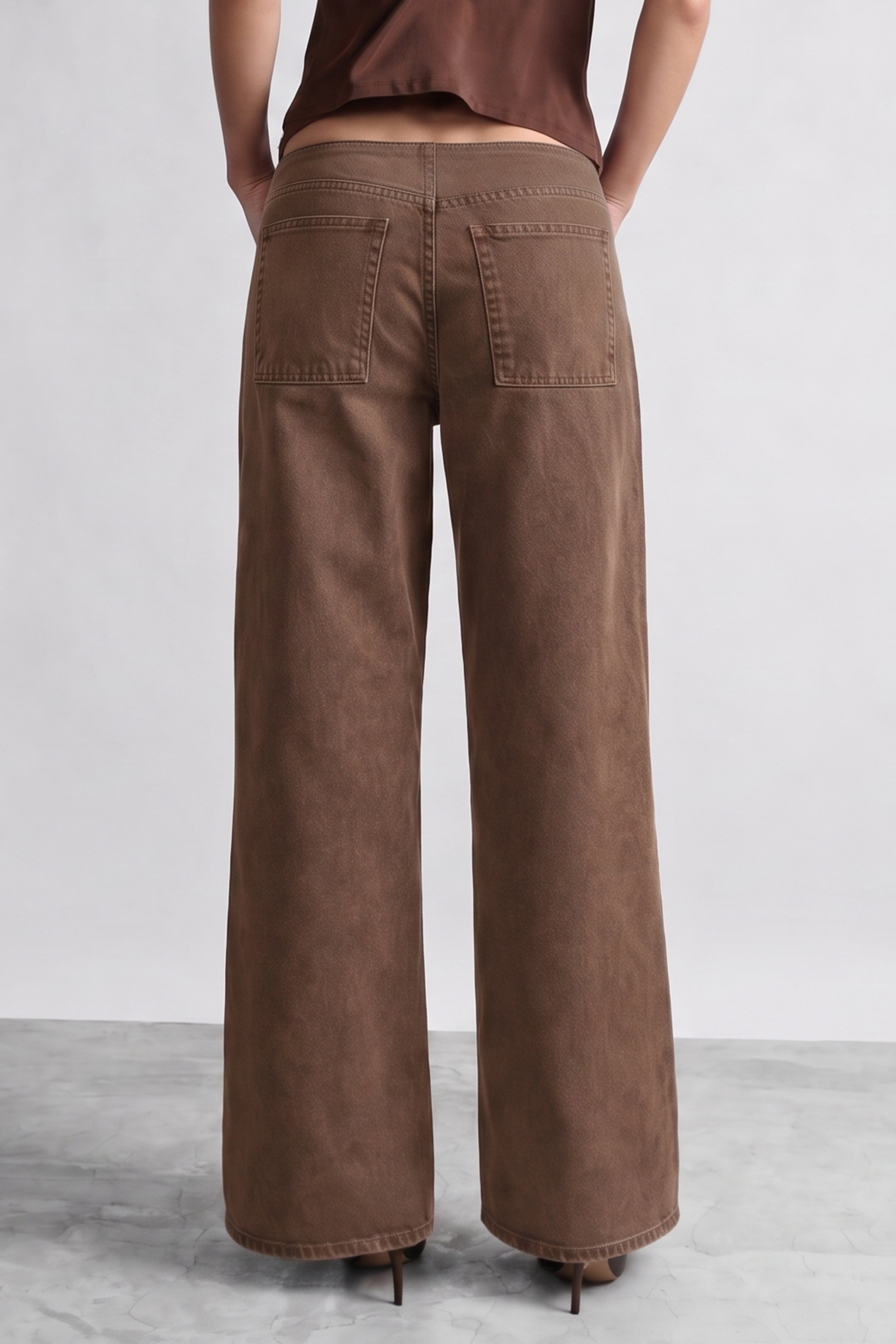 Pantalón Drill Recto - Marrón