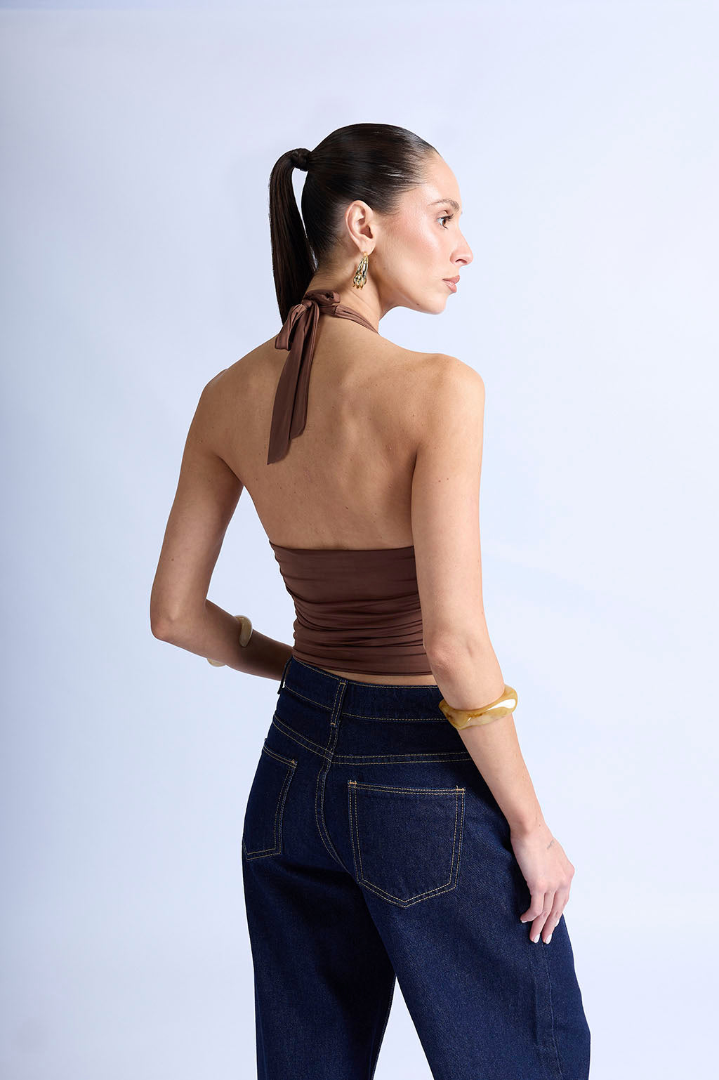 Top Halter Luxe - Marrón