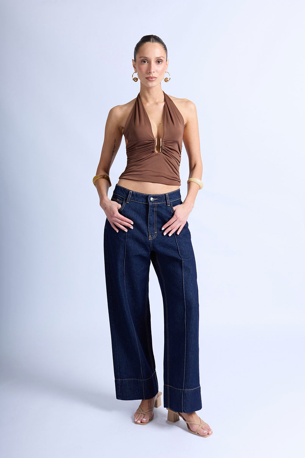 Top Halter Luxe - Marrón