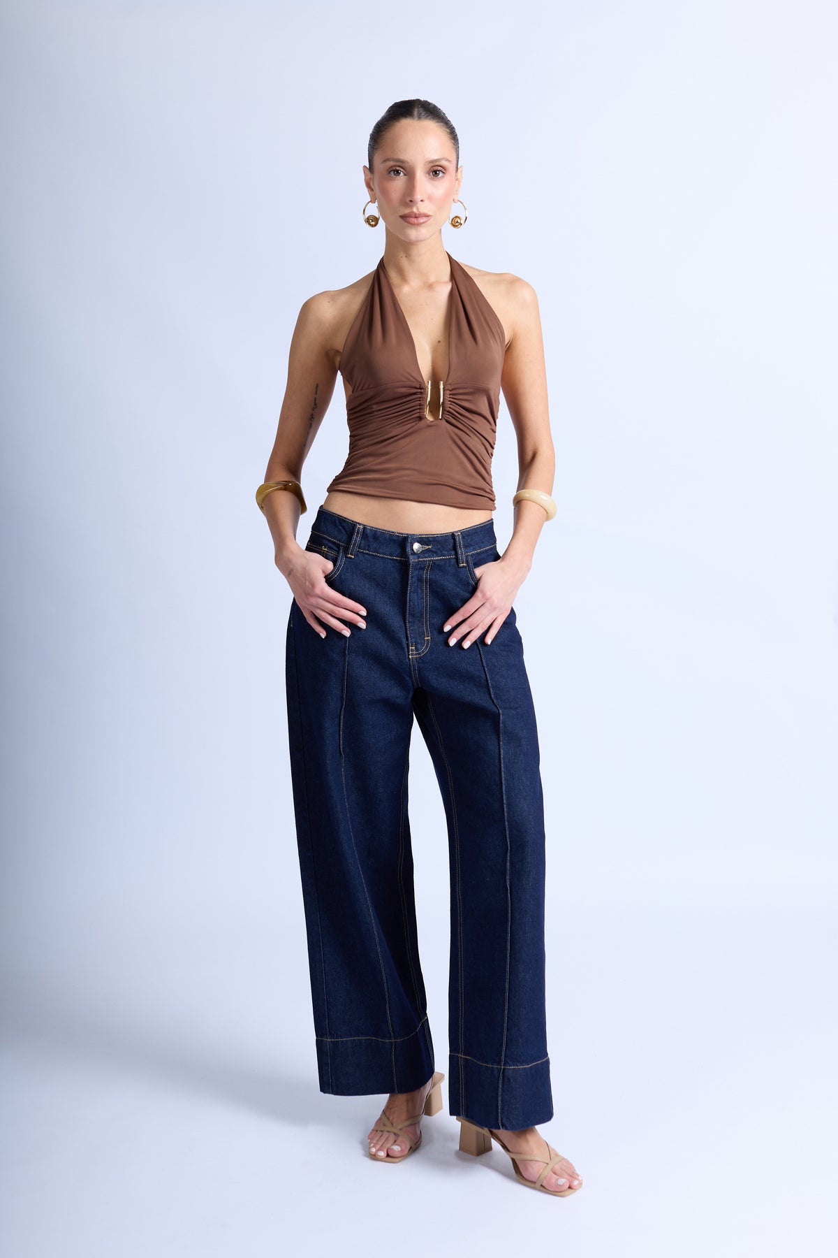 Top Halter Luxe - Marrón