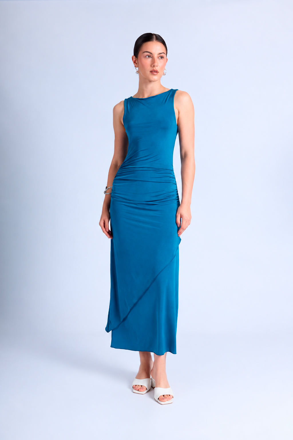 Vestido Midi Asimétrico - Cobalto