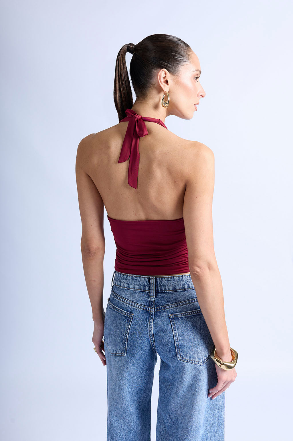 Top Halter Luxe - Guinda