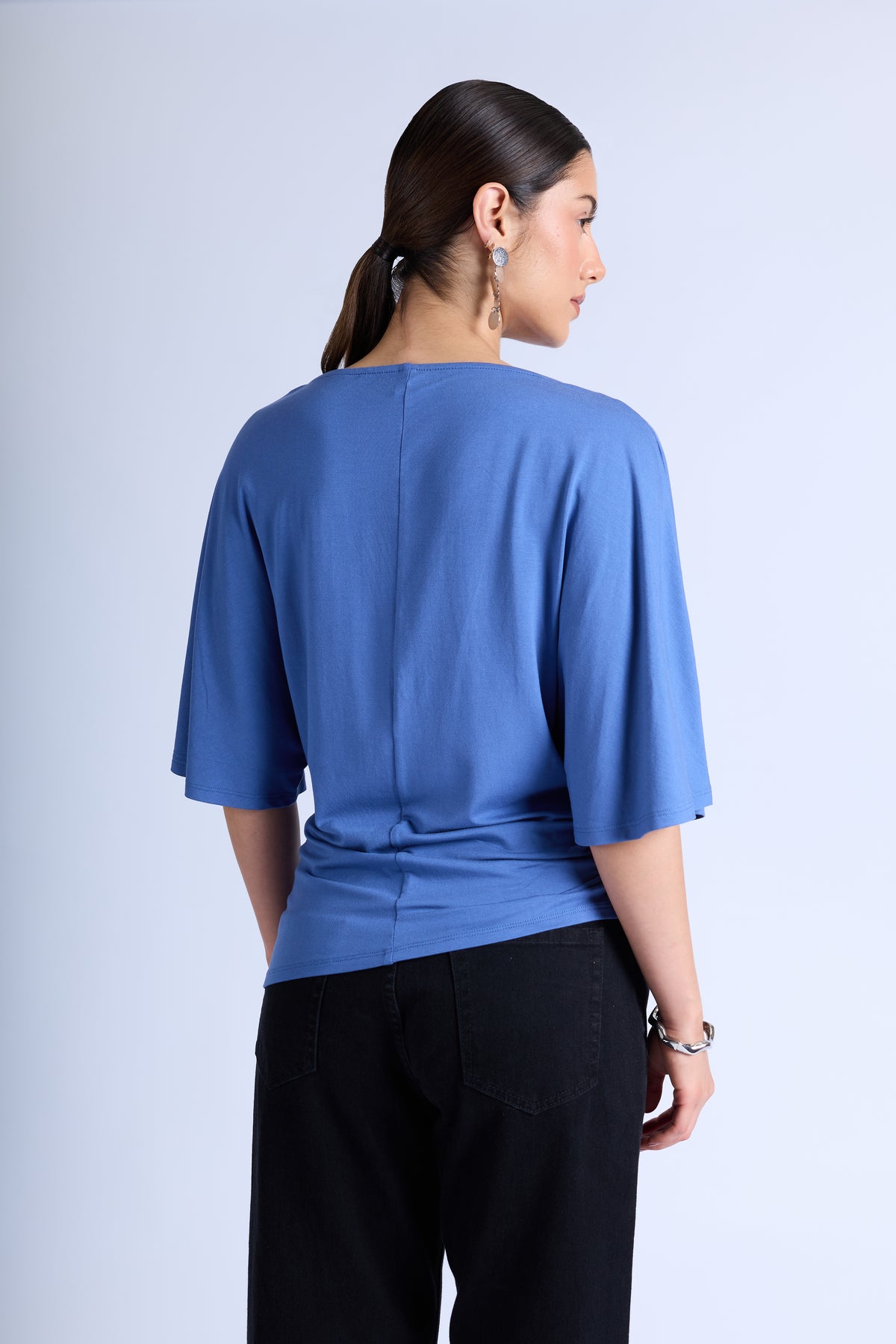 Blusa Básica Manga Amplia - Acero
